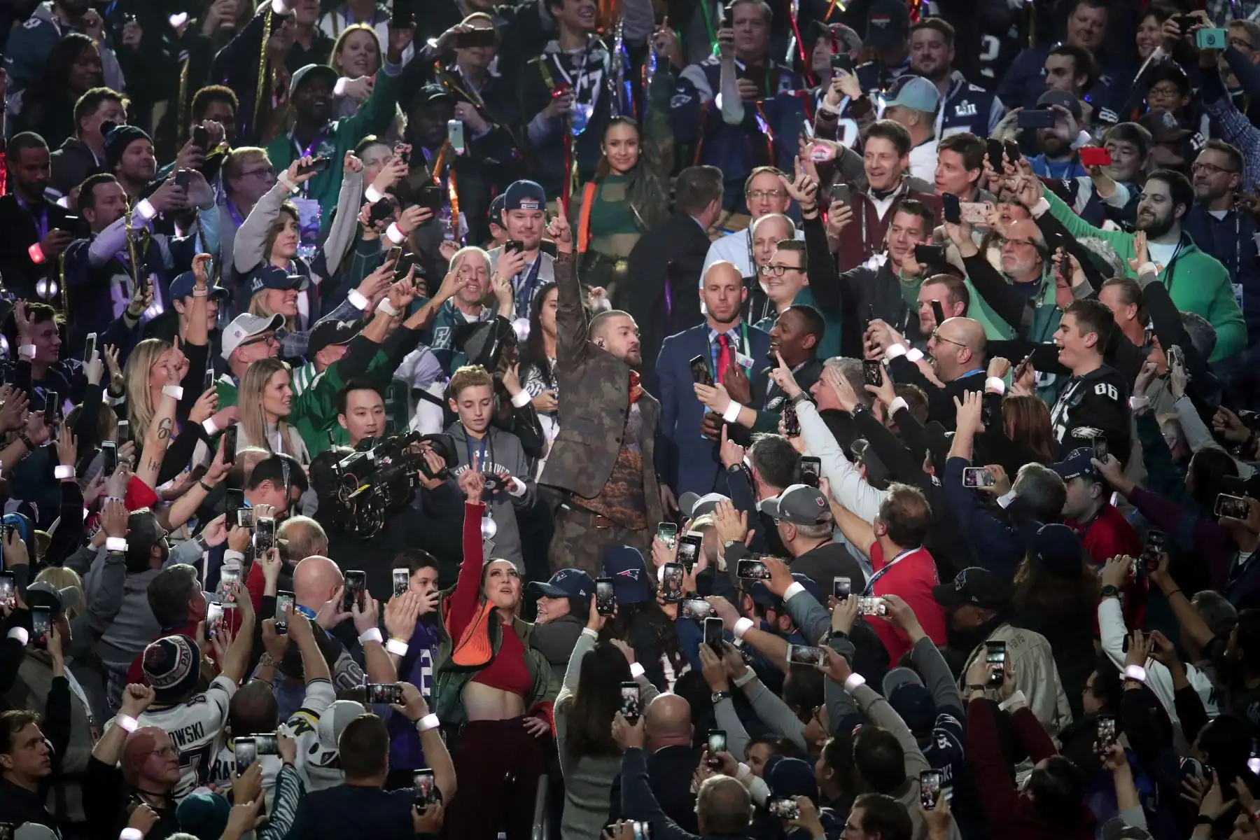 El espectacular show de Justin Timberlake en el Super Bowl. Foto: AFP