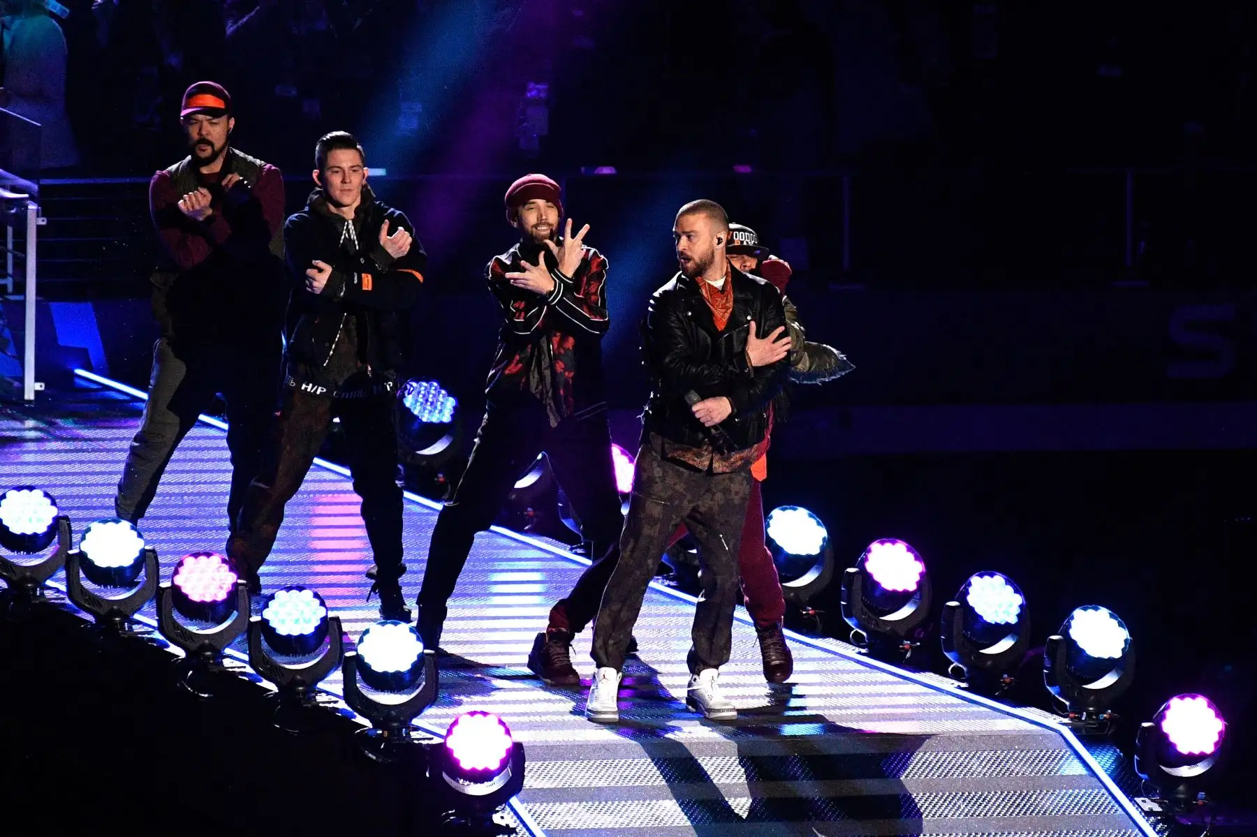 El espectacular show de Justin Timberlake en el Super Bowl. Foto: AFP