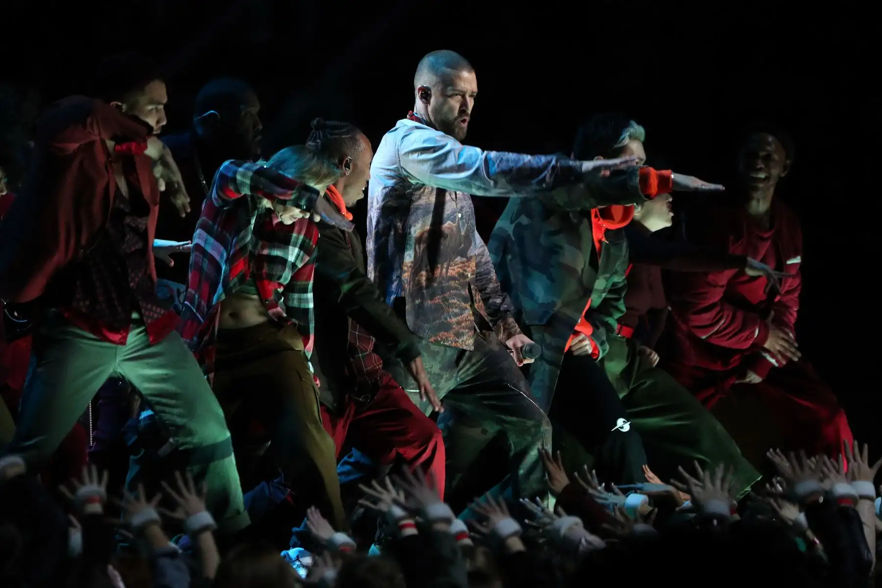 El espectacular show de Justin Timberlake en el Super Bowl. Foto: AFP