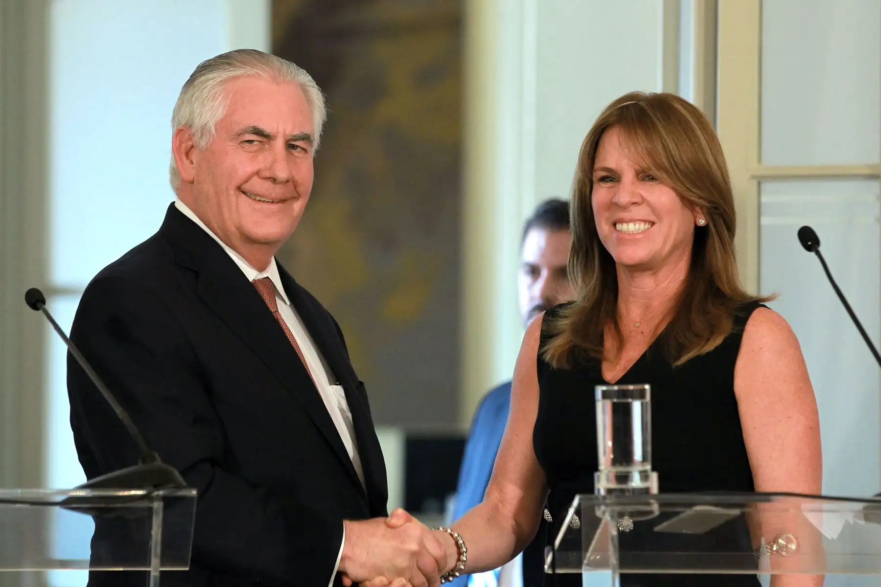 LIMA-PERÚ-FEBRERO-05. Conferencia de prensa del Secretario de Estado de los Estados Unidos, Rex W. Tillerson y la Canciller Cayetana Aljovín. Foto: ANDINA/Dante Zegarra
