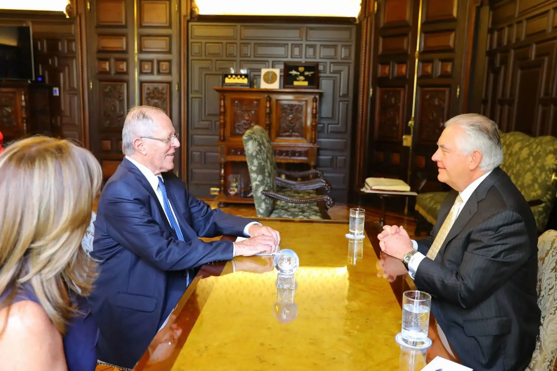 El presidente Pedro Pablo Kuczynski se reúne con el secretario de Estado de Estados Unidos, Rex Tillerson. Foto: ANDINA/ Prensa Presidencia