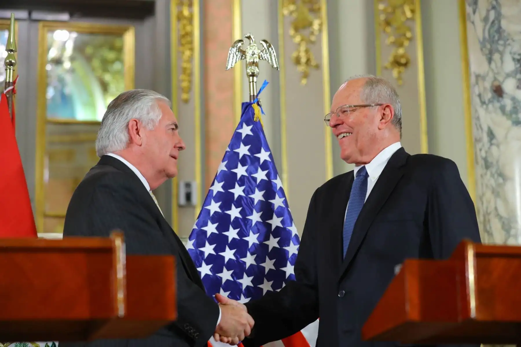 Conferencia de prensa del presidente Pedro Pablo Kuczynski  y el secretario de Estado de Estados Unidos, Rex Tillerson en palacio de Gobierno. Foto: ANDINA/ Prensa Presidencia