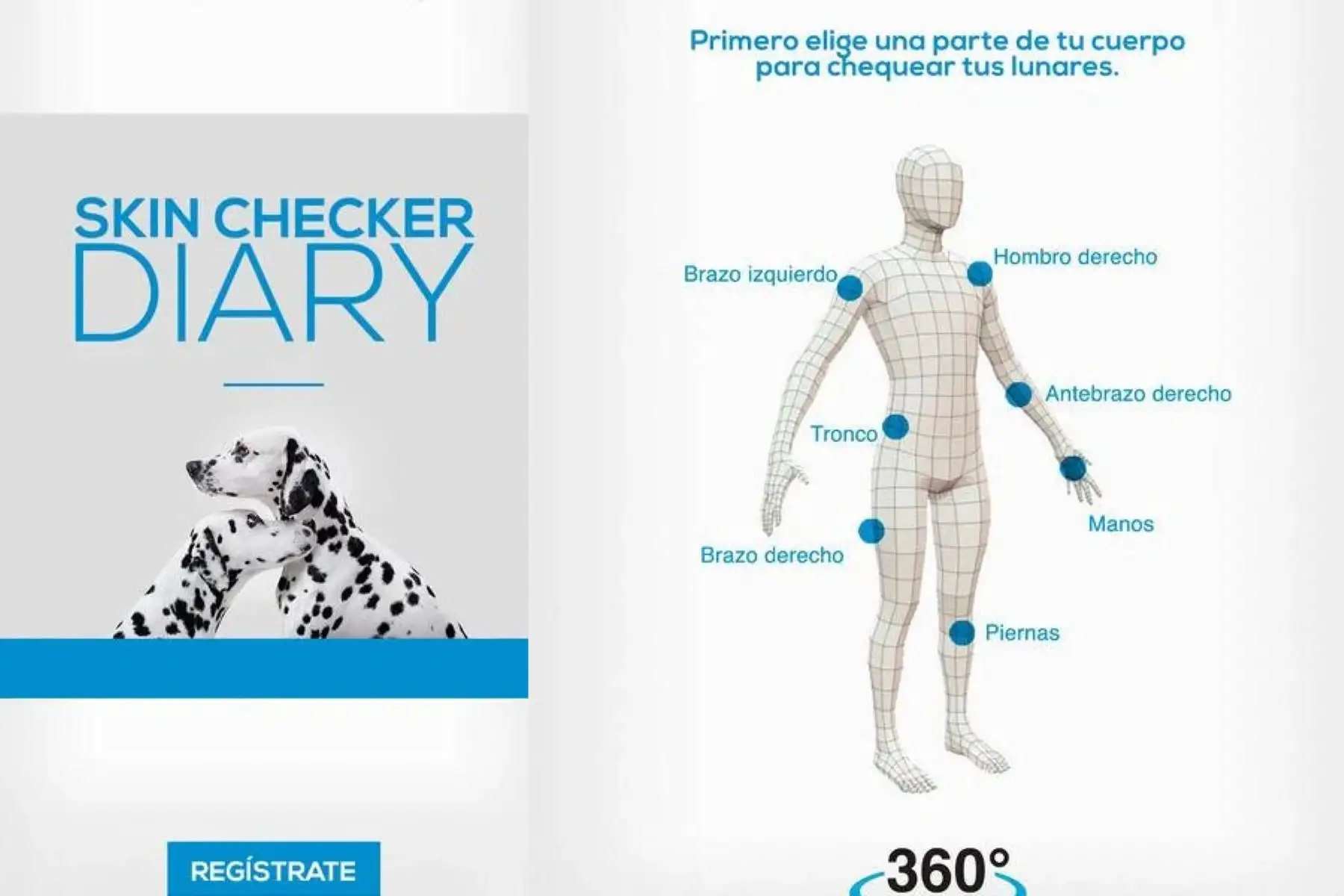 Skin Checker Diary es una aplicación para detectar cáncer de la piel. Se puede comparar la foto de un lunar con el método ABCDE.