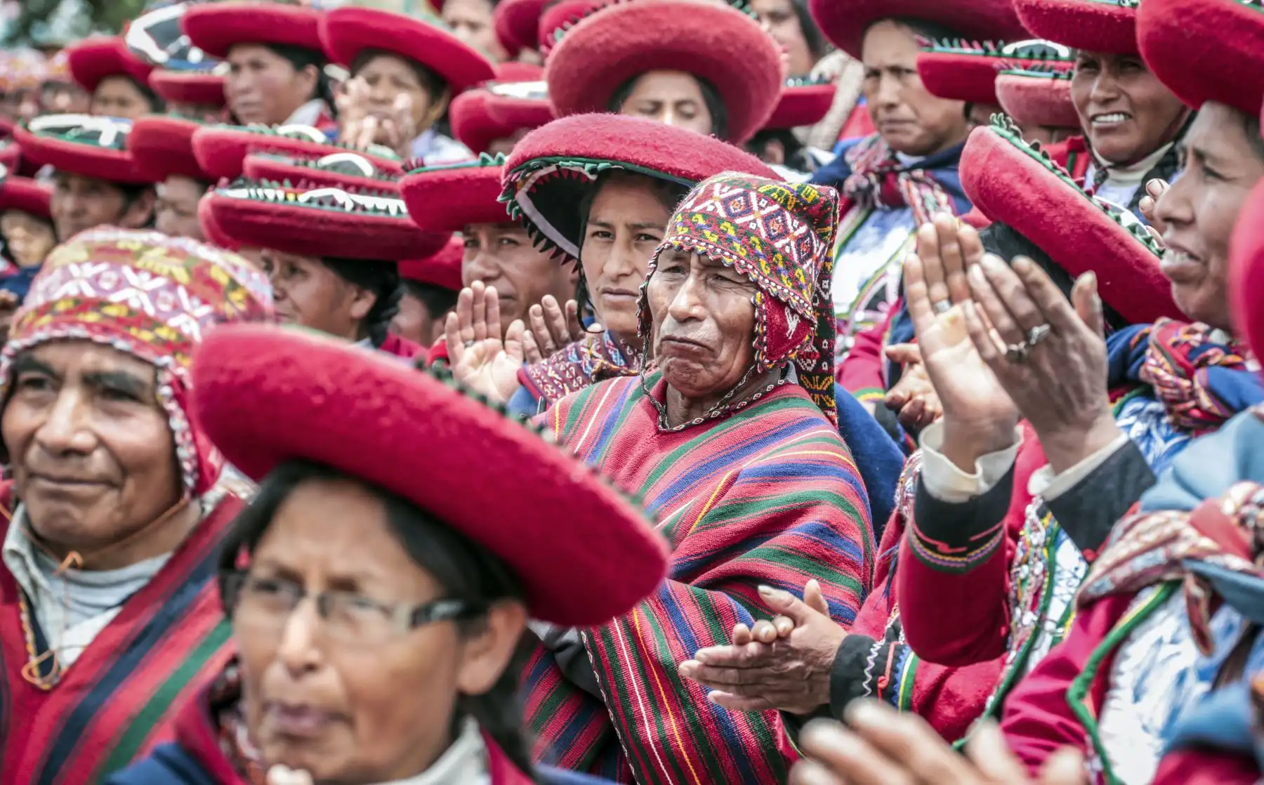 Pobladores en el lugar donde se construirá el nuevo Aeropuerto Internacional de Chinchero, en el Cusco. Foto: ANDINA/ MTC
