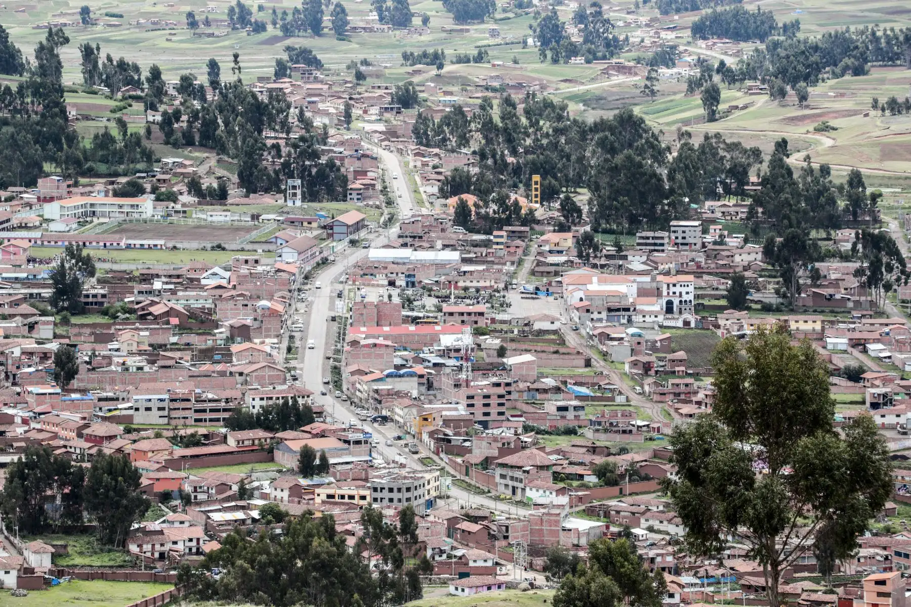 Vista aerea de Chinchero, en el Cusco. Foto: ANDINA/ MTC