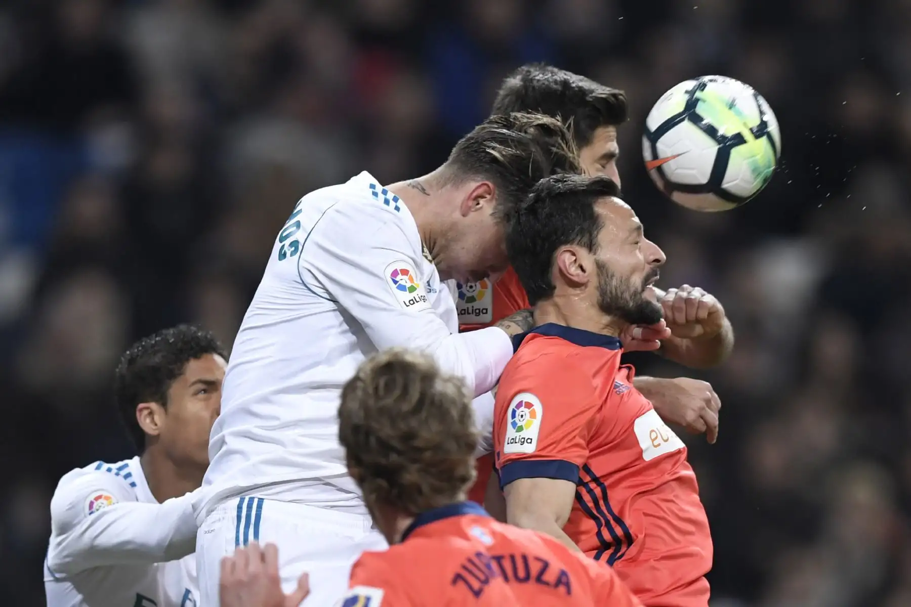 Partido de fútbol de la liga española entre el Real Madrid CF y la Real Sociedad.Foto:AFP