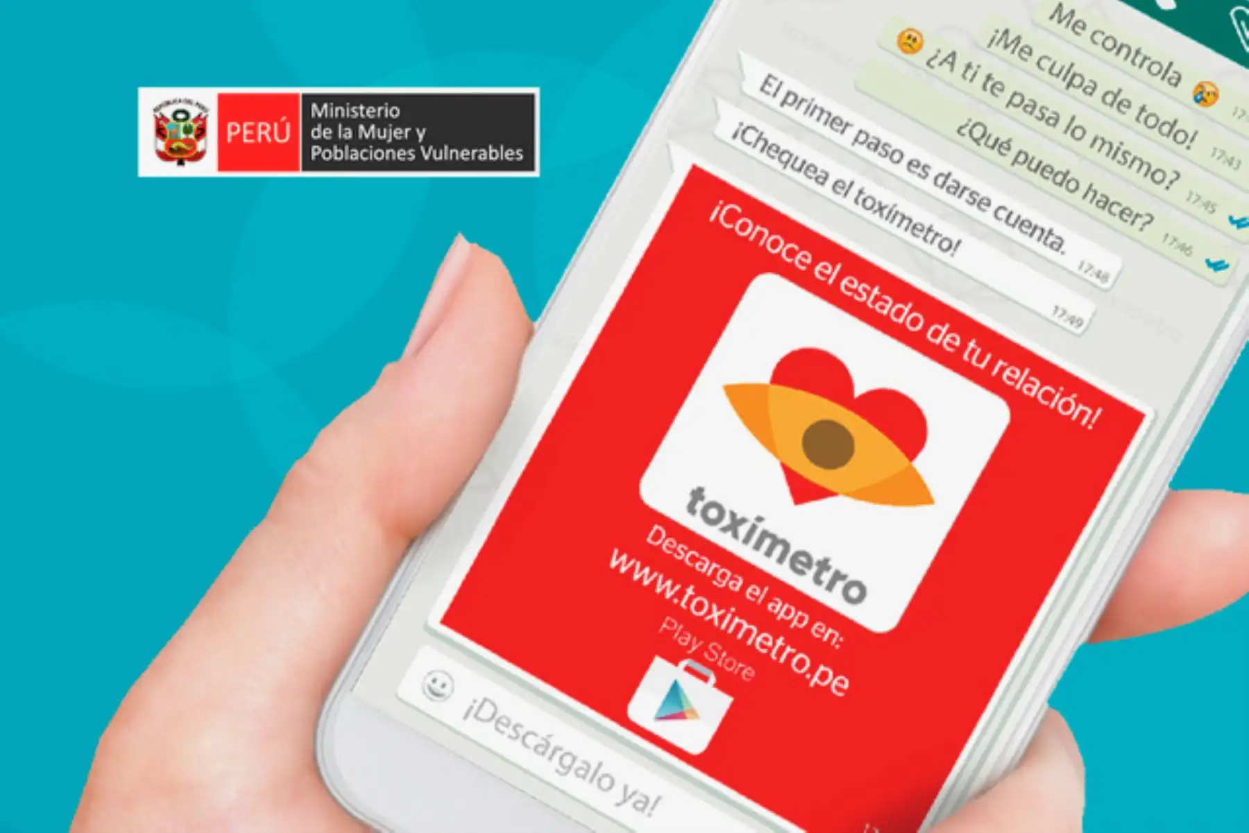 Toxímetro. El Ministerio de la Mujer desarrolló este aplicativo para detectar romances tóxicos que podrían desatar en conflictos, violencia física o daños psicológicos. La app detecta las señales negativas en una relación amorosa.