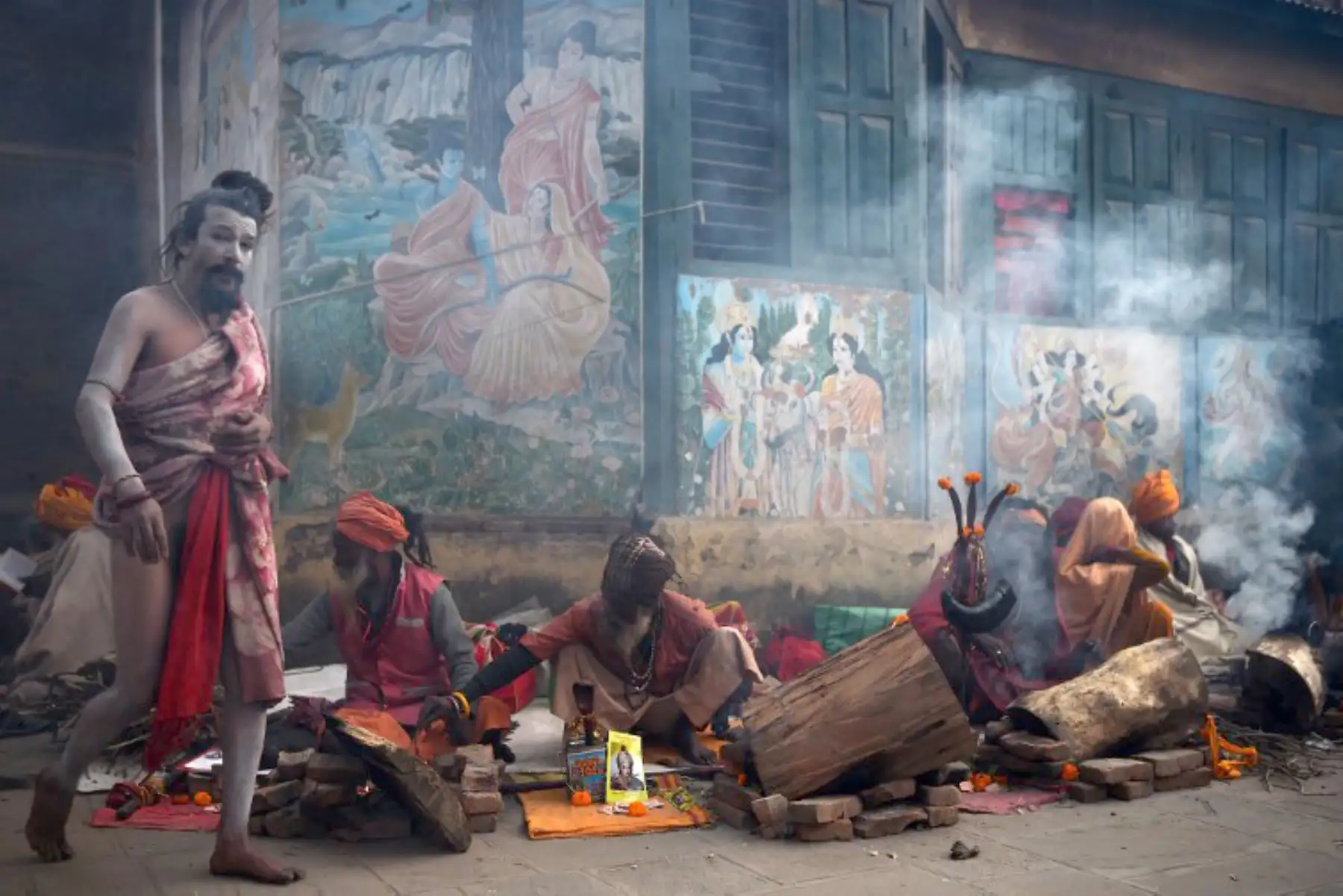 Los hindúes celebran el festival Maha Shivaratri, en Katmandú. Foto: AFP.