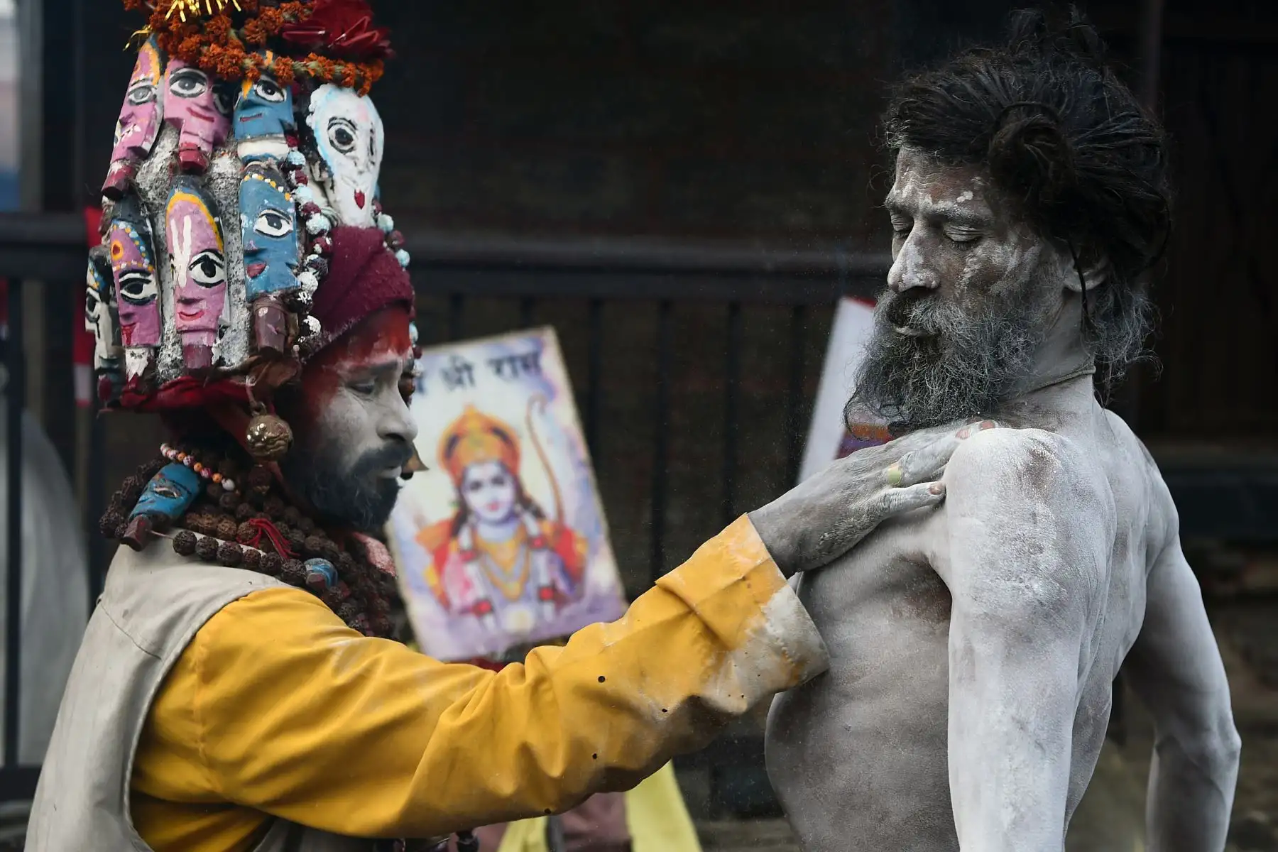 Los hindúes celebran el festival Maha Shivaratri, en Katmandú.Foto:AFP