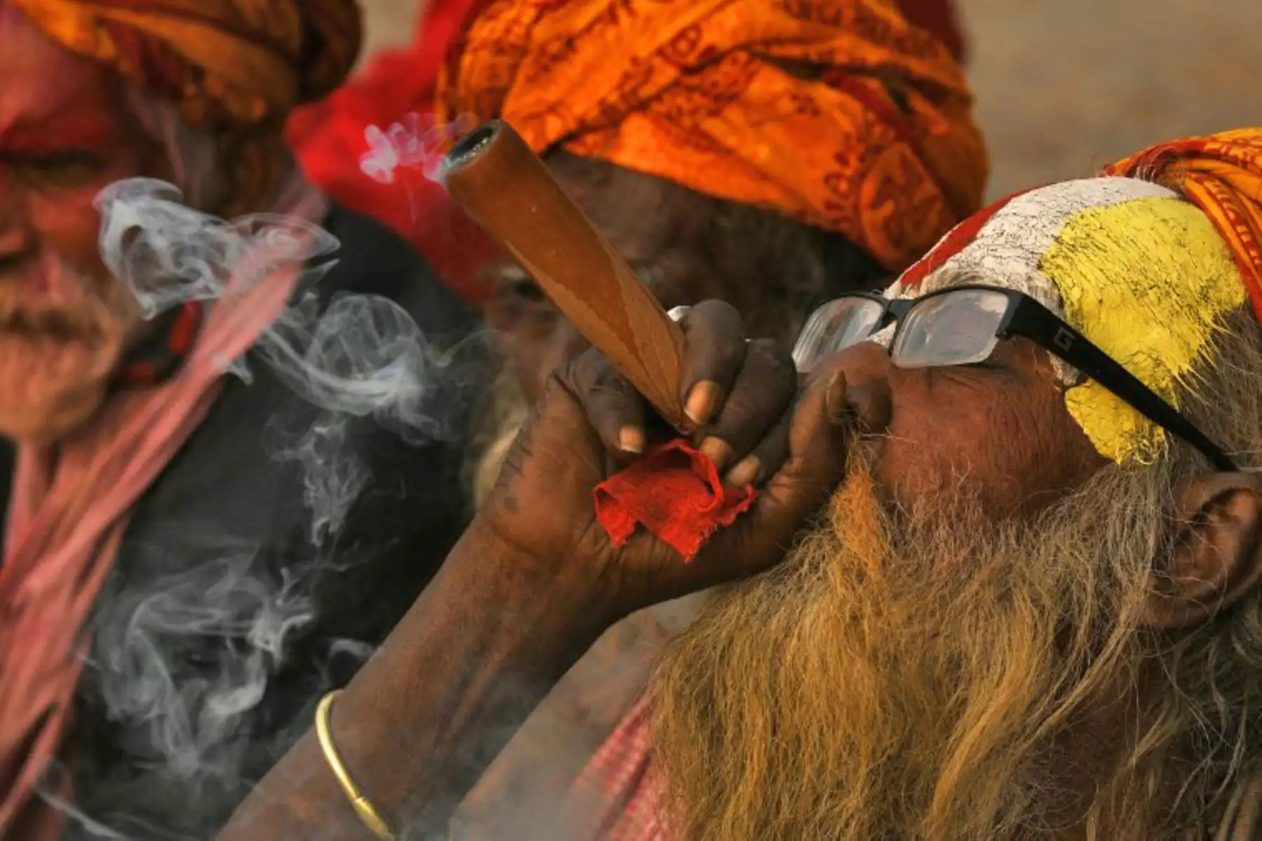 Los hindúes celebran el festival Maha Shivaratri, en Katmandú.Foto:AFP