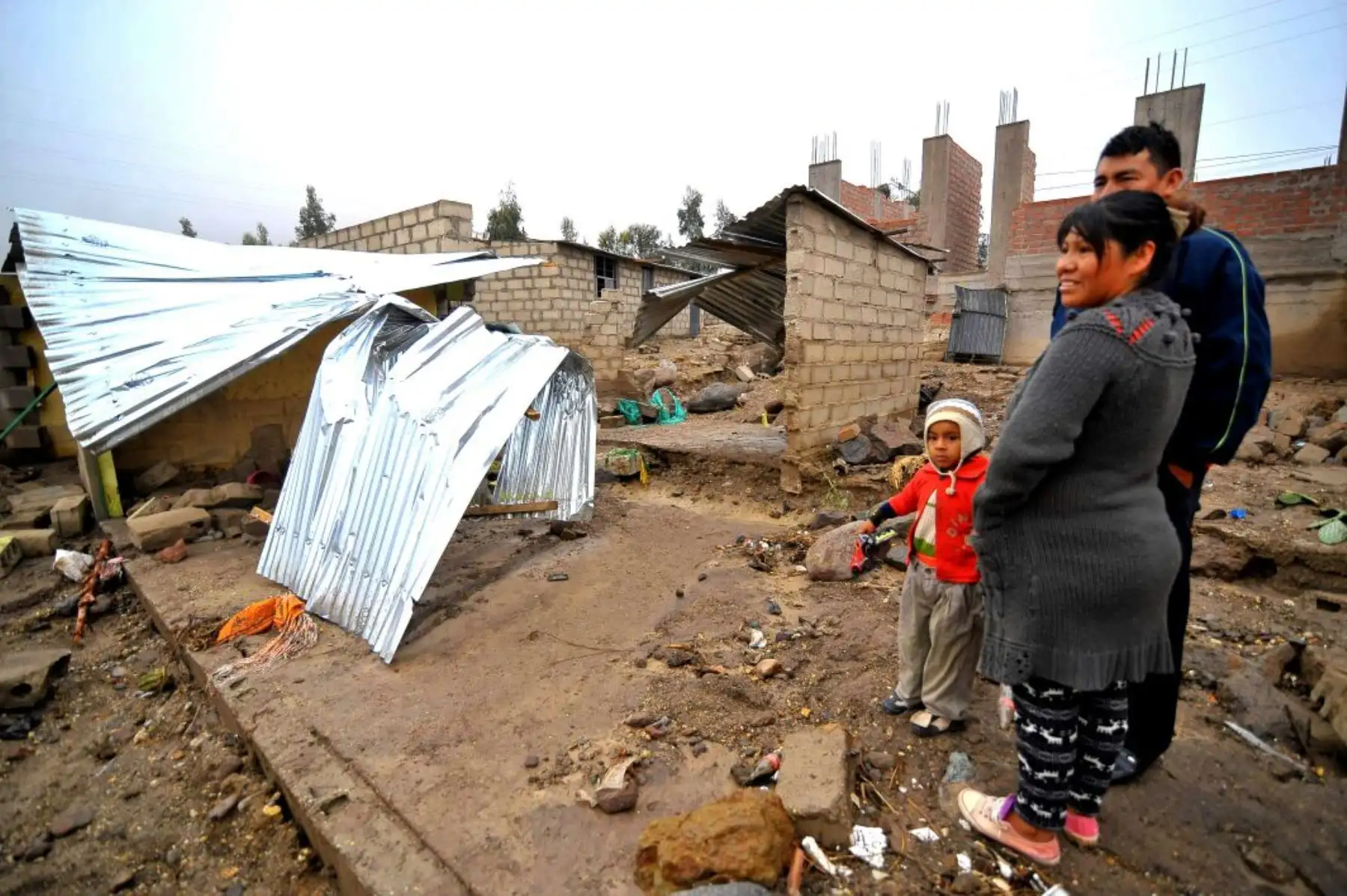 Viviendas afectadas tras el ingreso de la torrentera de Añashuayco, en el distrito de Cerro Colorado . Foto: Cortesía Diego Ramos
