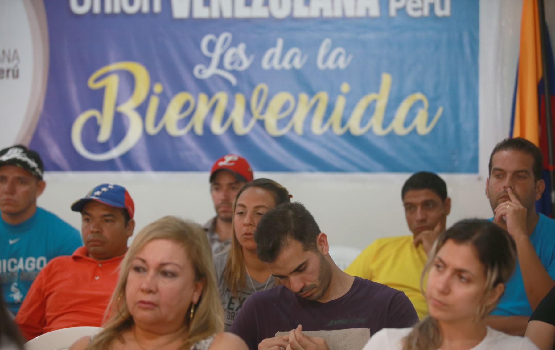 LIMA- PERÚ FEBRERO 17. Unión Venezolana en Perú, que agrupa a ciudadanos de Venezuela radicados en el país. Foto: ANDINA/Jhony Laurente.