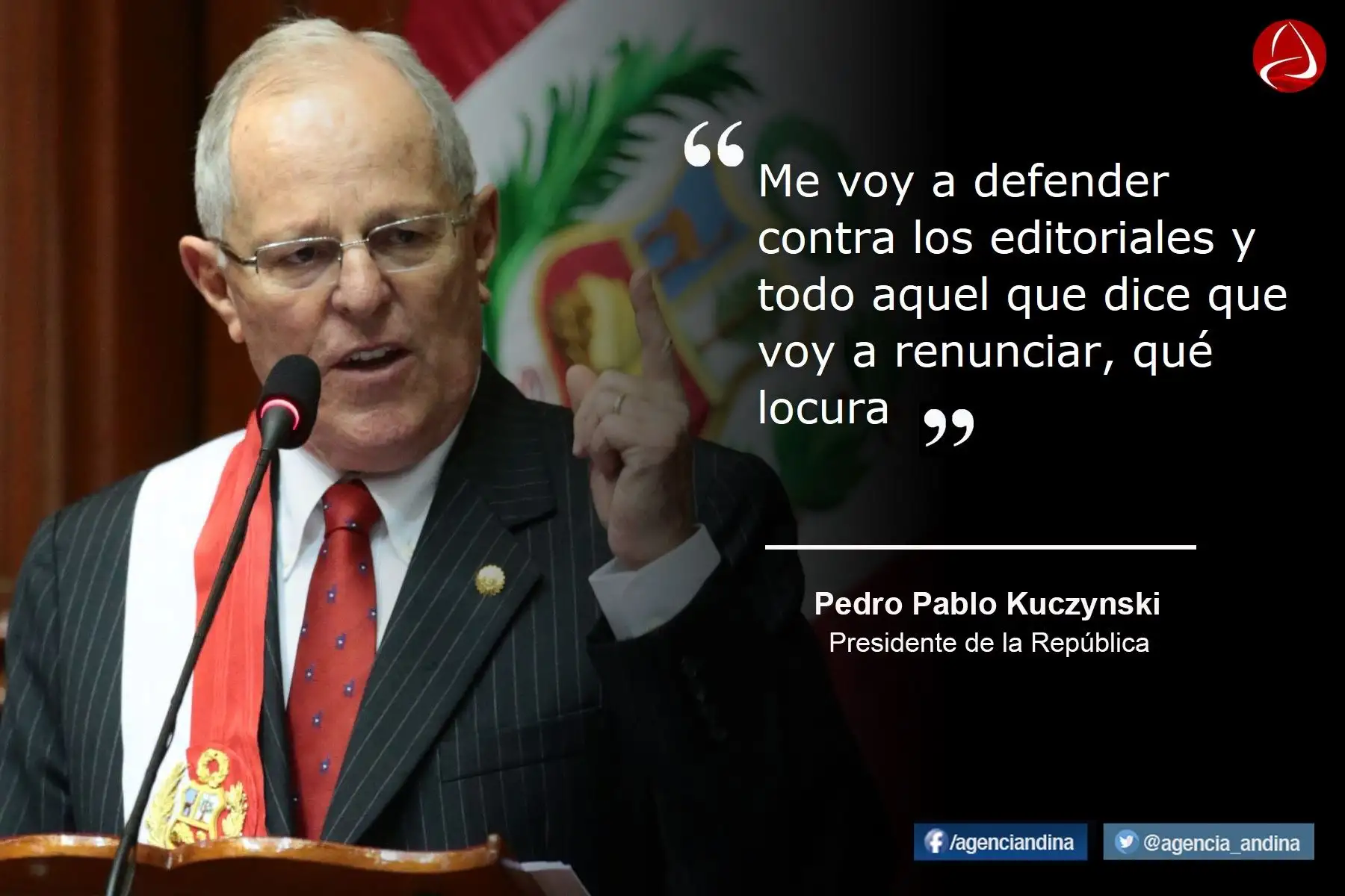 Presidente Pedro Pablo Kuczynski dice que no renunciará al cargo.