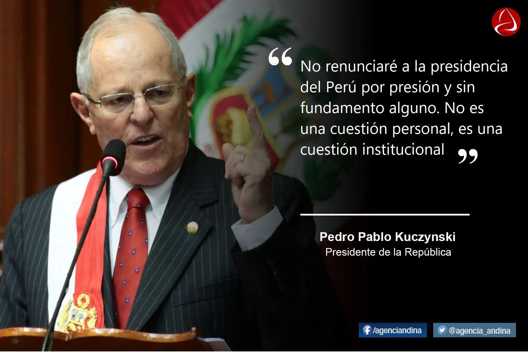 Presidente Pedro Pablo Kuczynski dice que no renunciará al cargo.
