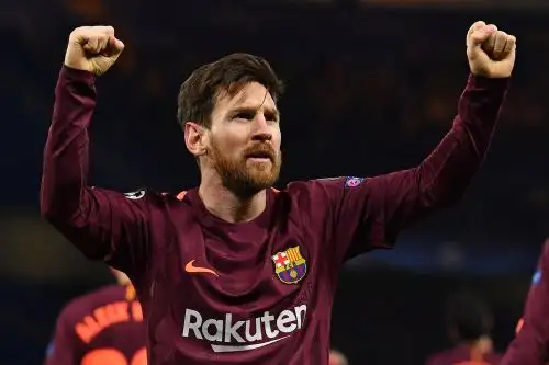 Lionel Messi luego de anotar al Chelsea. Foto: AFP.