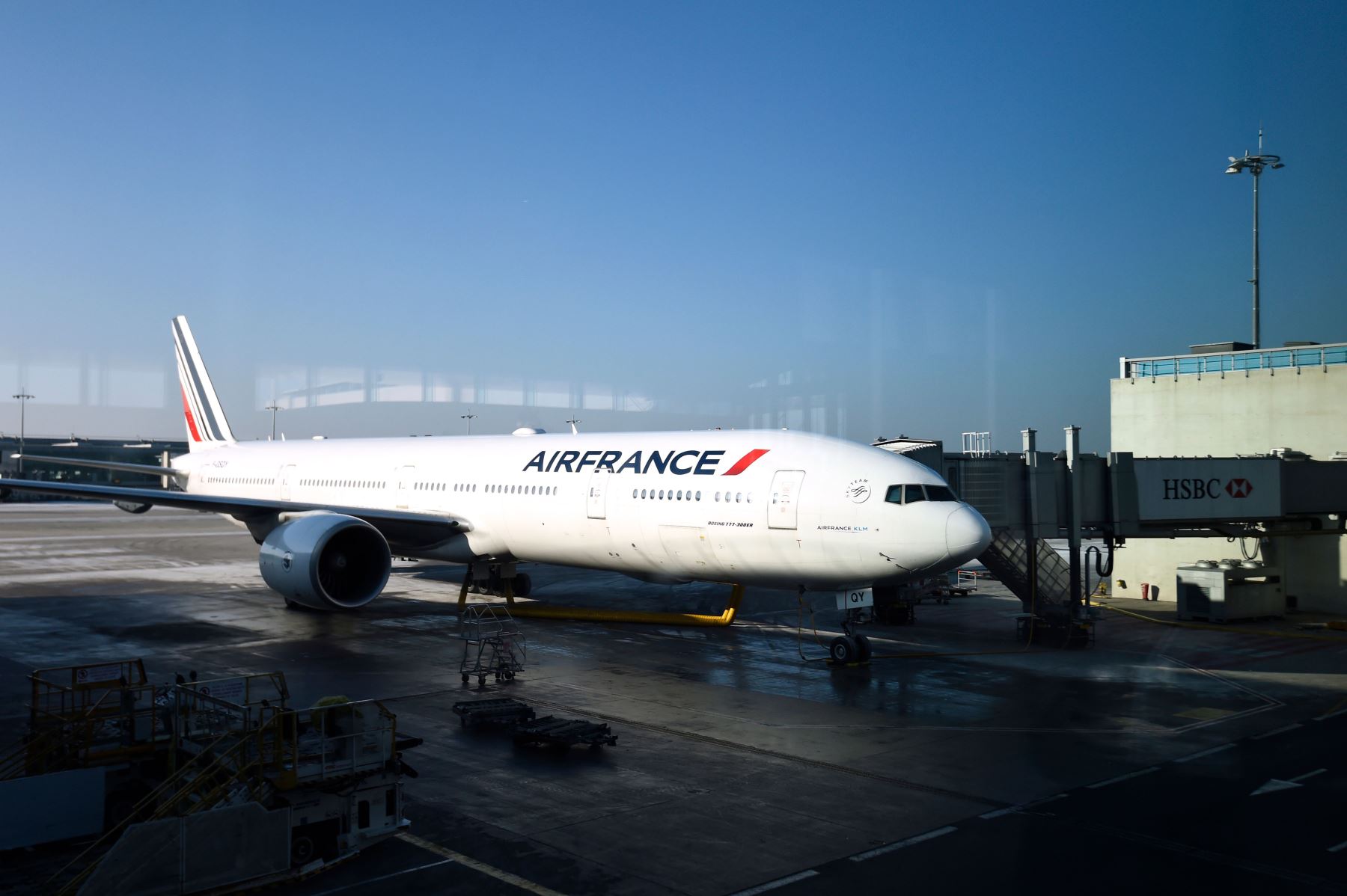 Avión de Air France en aeropuerto Roissy-Charles-de-Gaulle. Foto: AFP