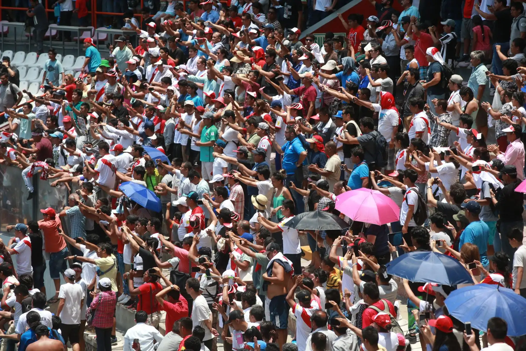 LIMA PERÚ - FEBRERO 21. Hinchas rinden homenaje al  periodista Daniel Peredo mientras su féretro recorre el Estadio Nacional. Foto: ANDINA/Jhony Laurente
