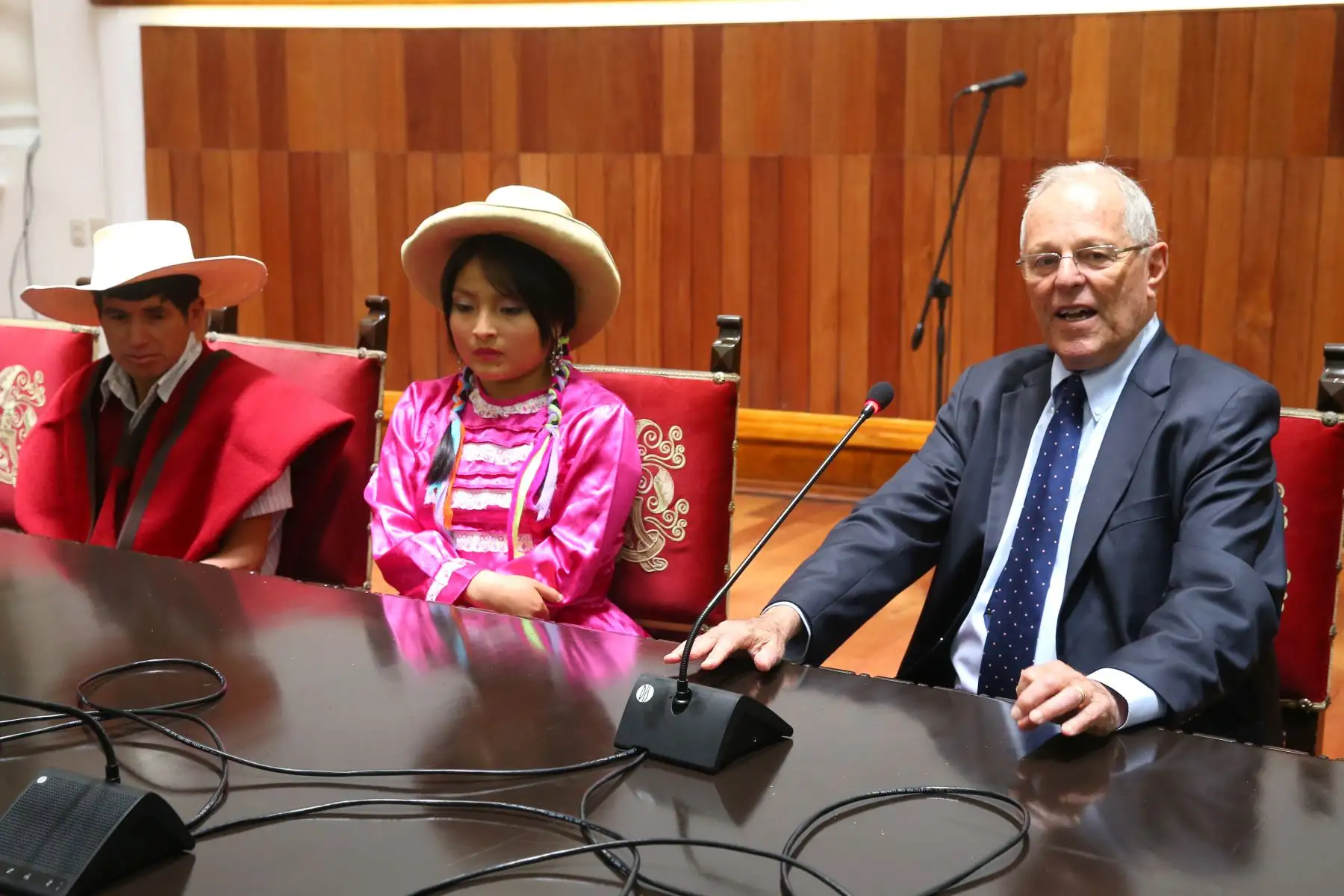 Presidente Kuczynski se reúne con dirigentes de la comunidad de Michiquillay en Palacio de Gobierno. Foto: ANDINA/ Prensa Presidencia