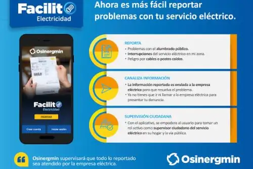 Aplicativo Facilito para reportar fallas en servicio eléctrico. Foto: Internet /Medios