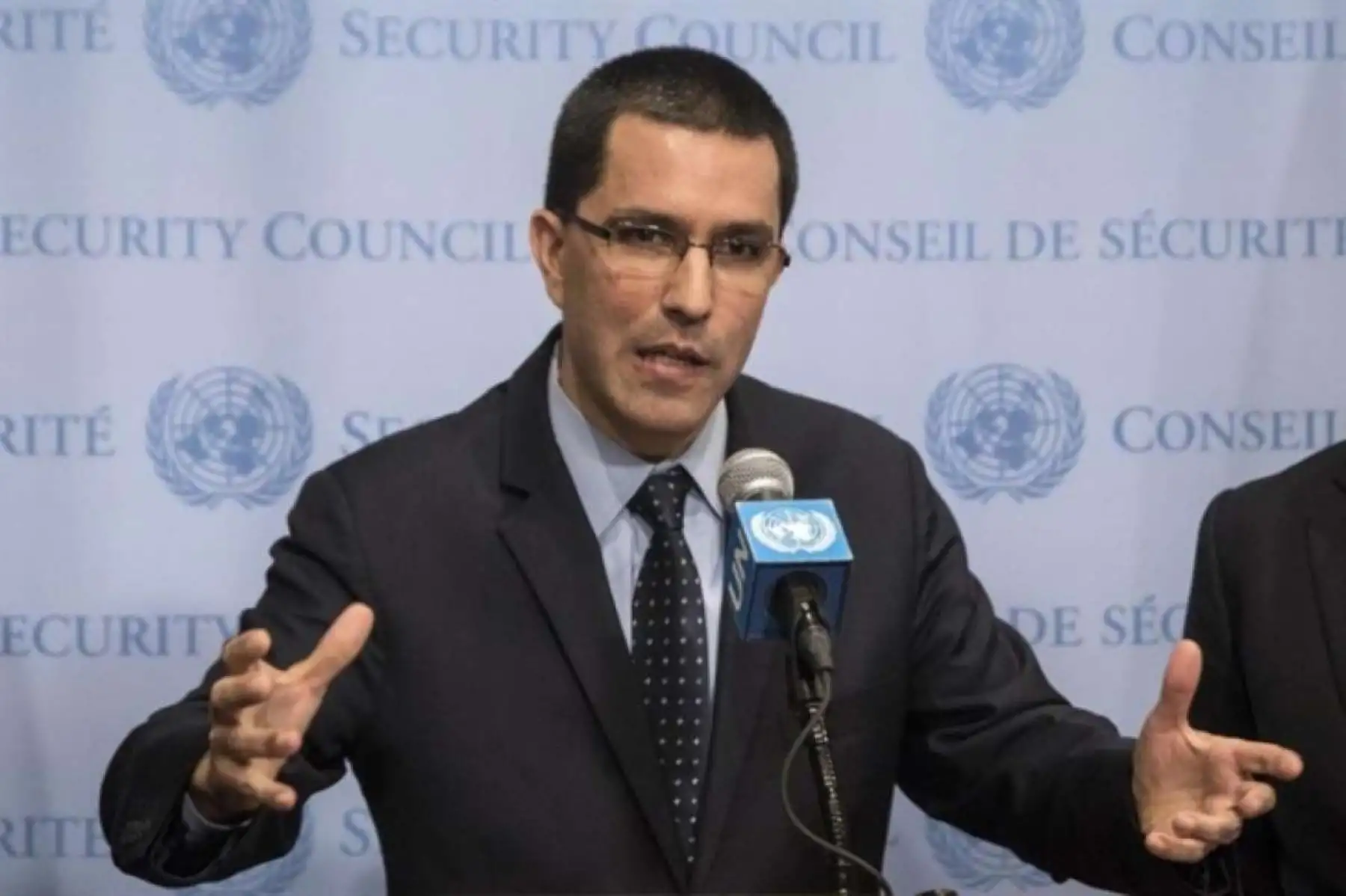 Canciller de Venezuela, Jorge Arreaza. Foto: AFP