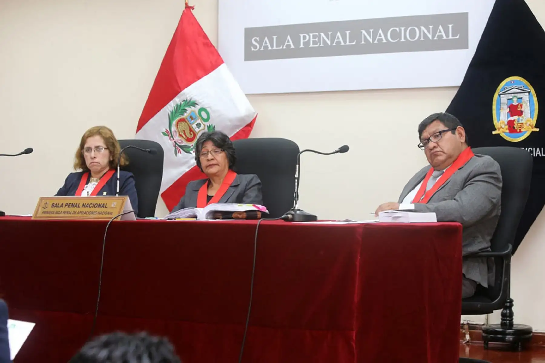 Jueces de la Primera Sala Penal de Apelaciones Nacional.