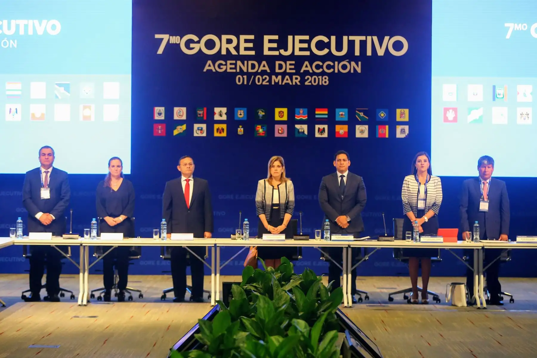 LIMA,PERÚ.FEBRERO 28. Presidenta del Consejo de Ministros, Mercedes Aráoz, encabeza la inauguración del 7mo Gore-Ejecutivo. Foto: Andina/Luis Iparraguirre
