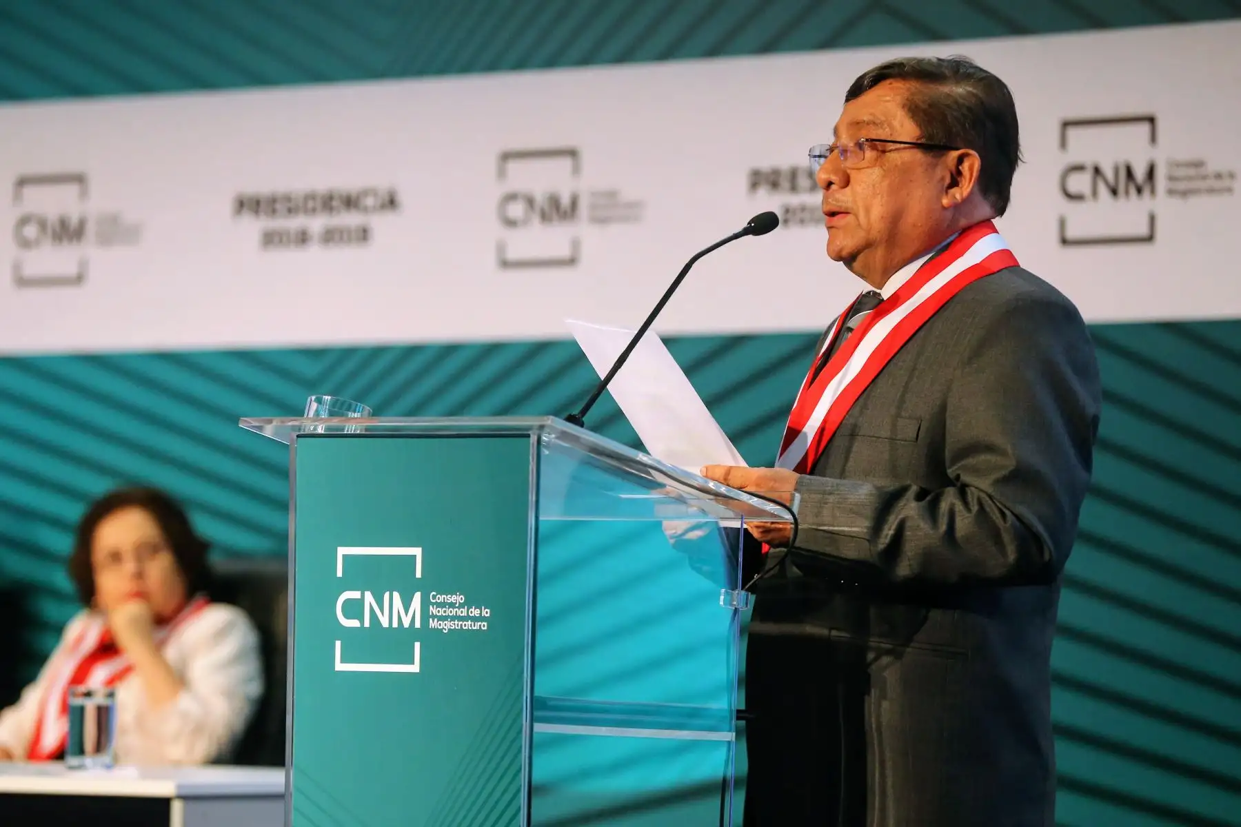 Juramentación del nuevo presidente del Consejo Nacional de la Magistratura, Orlando Velásquez. Foto:Andina/Luis Iparraguirre