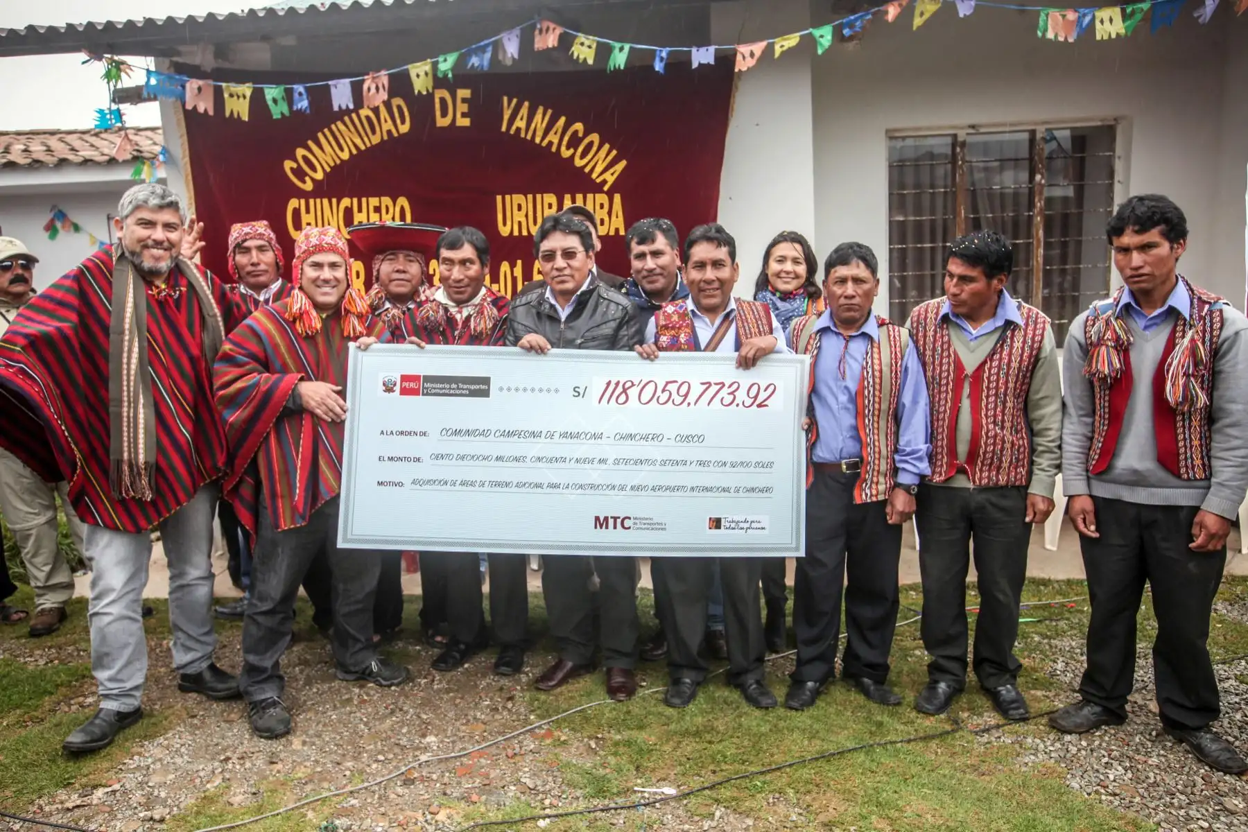 MTC formaliza compra de terrenos en Cusco para el aeropuerto internacional de Chinchero. ANDINA/Difusión