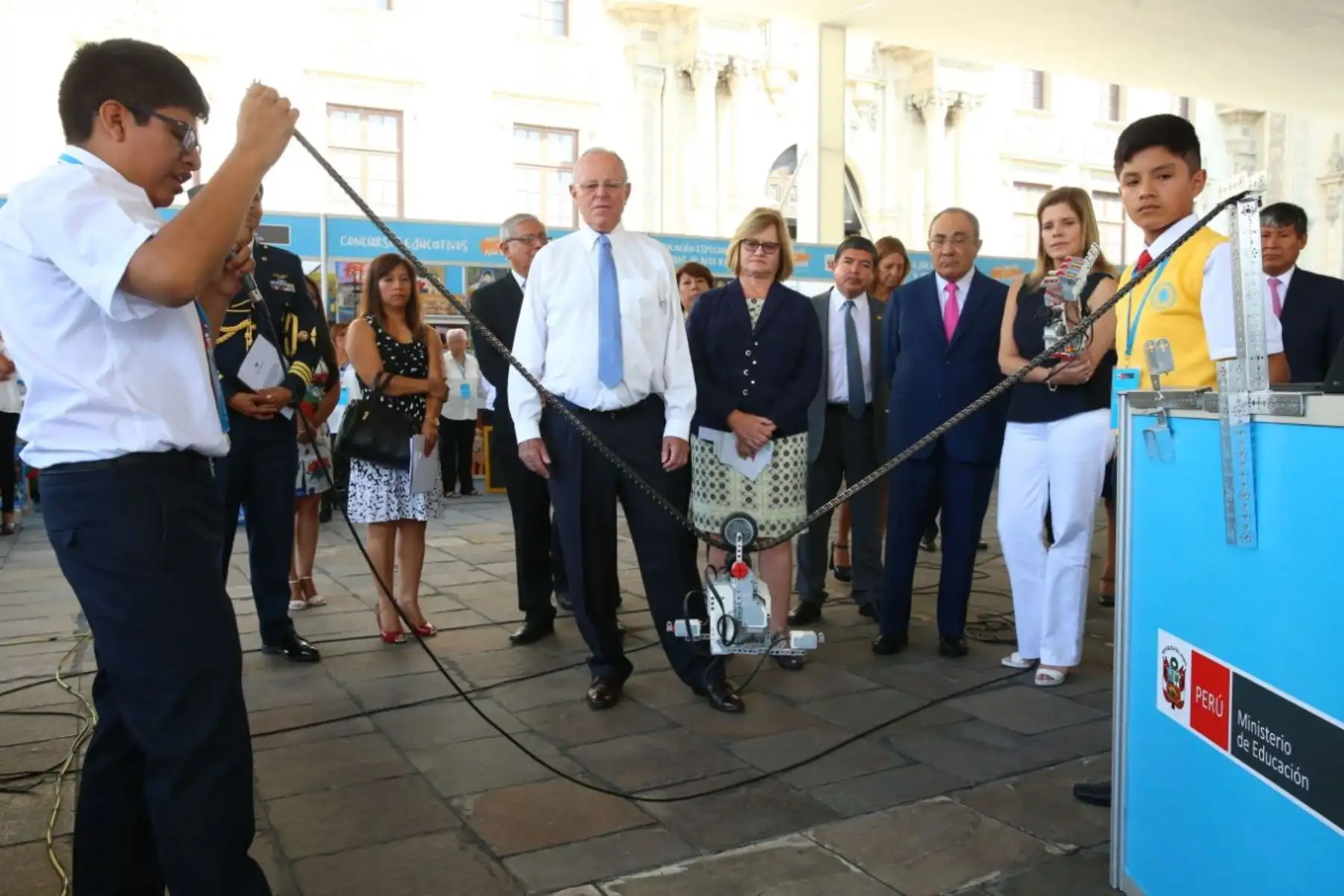 Presidente Pedro Pablo Kuczynski participa en la exhibición de materiales educativos para el año académico 2018, en la sede del Palacio de Gobierno. Foto: ANDINA/Prensa Presidencia.