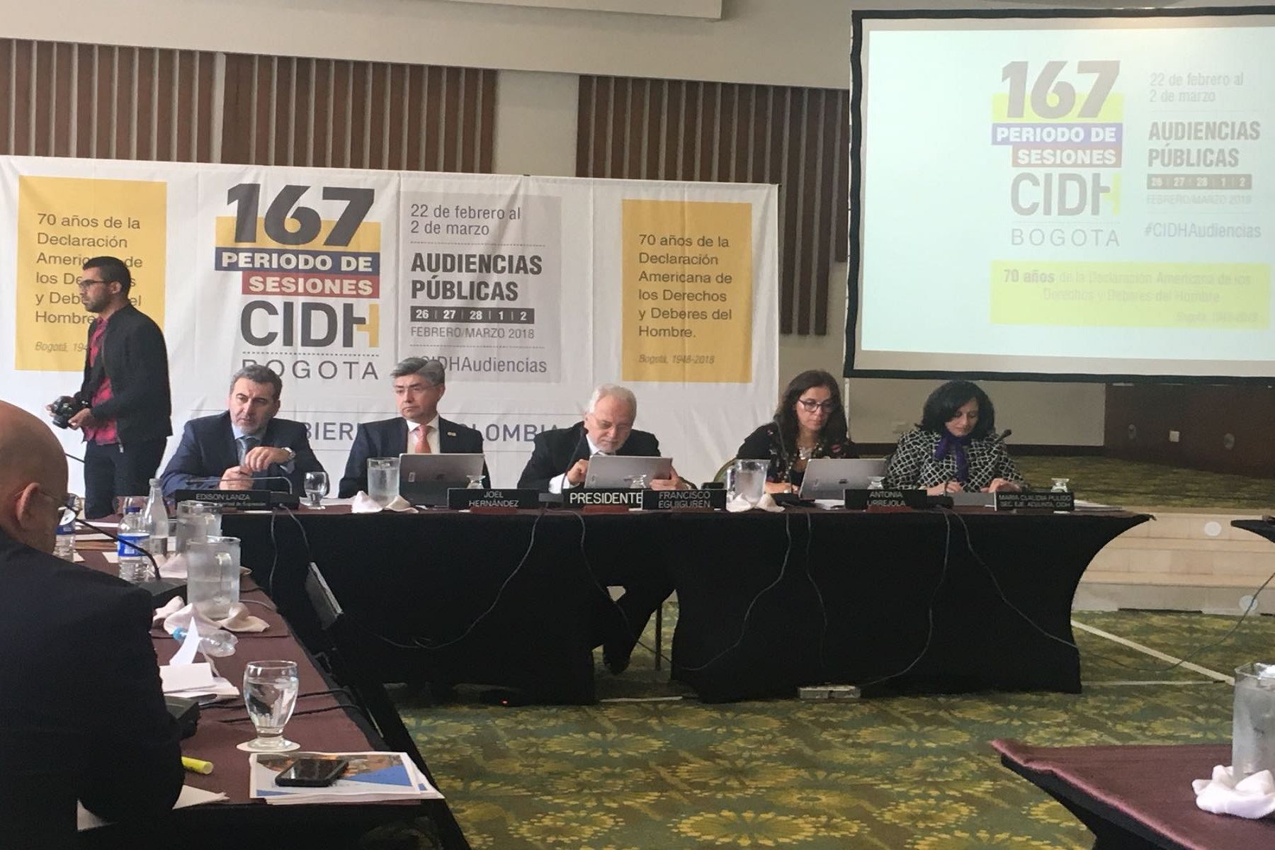 Audiencia de la Comisión Interamericana de Derechos Humanos (CIDH) en Bogotá. Foto CIDH.