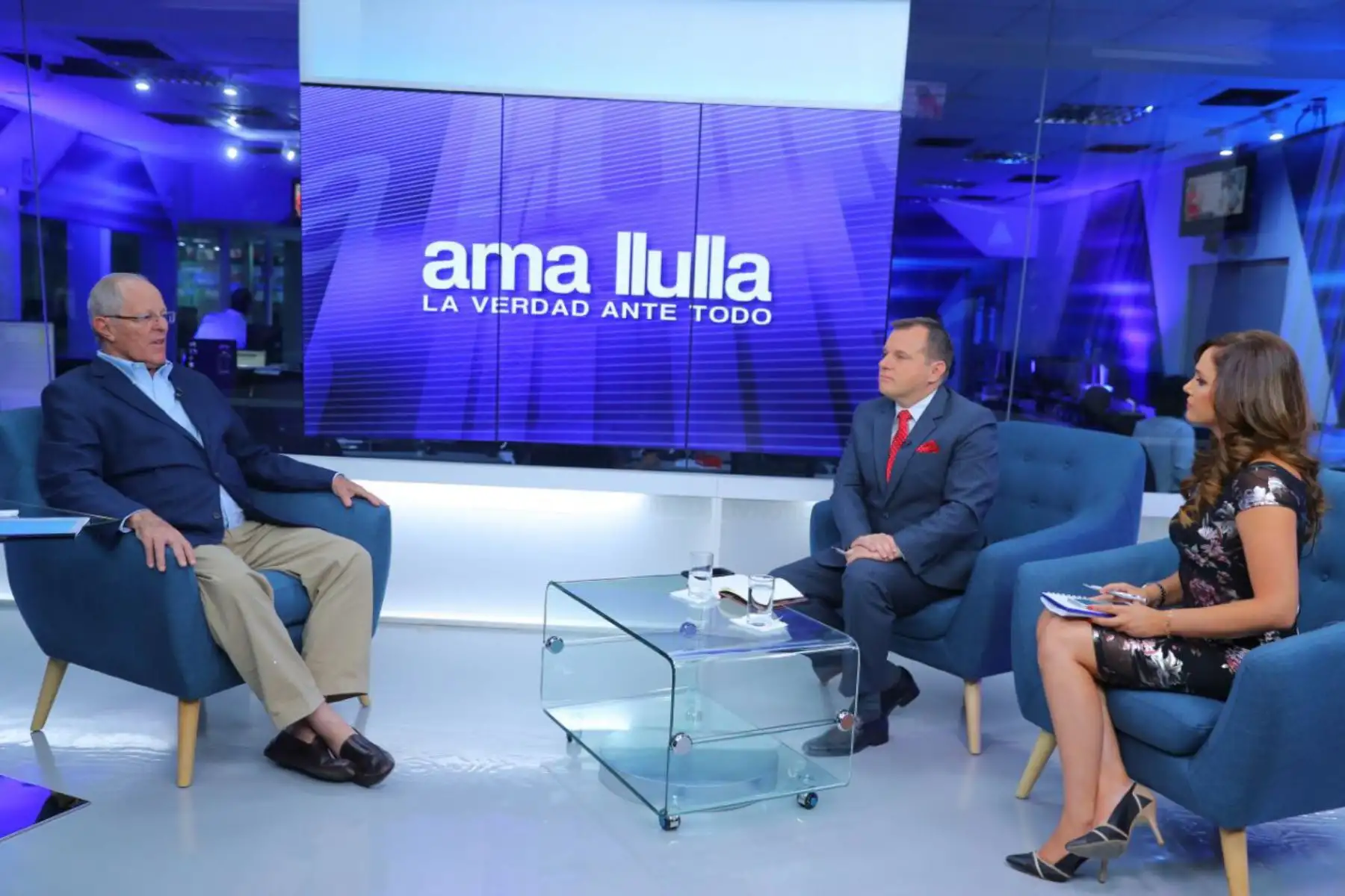 Presidente  Kuczynski  en el nuevo programa  de entrevistas Ama Llulla de TV Perú. Foto: ANDINA/Prensa Presidencia