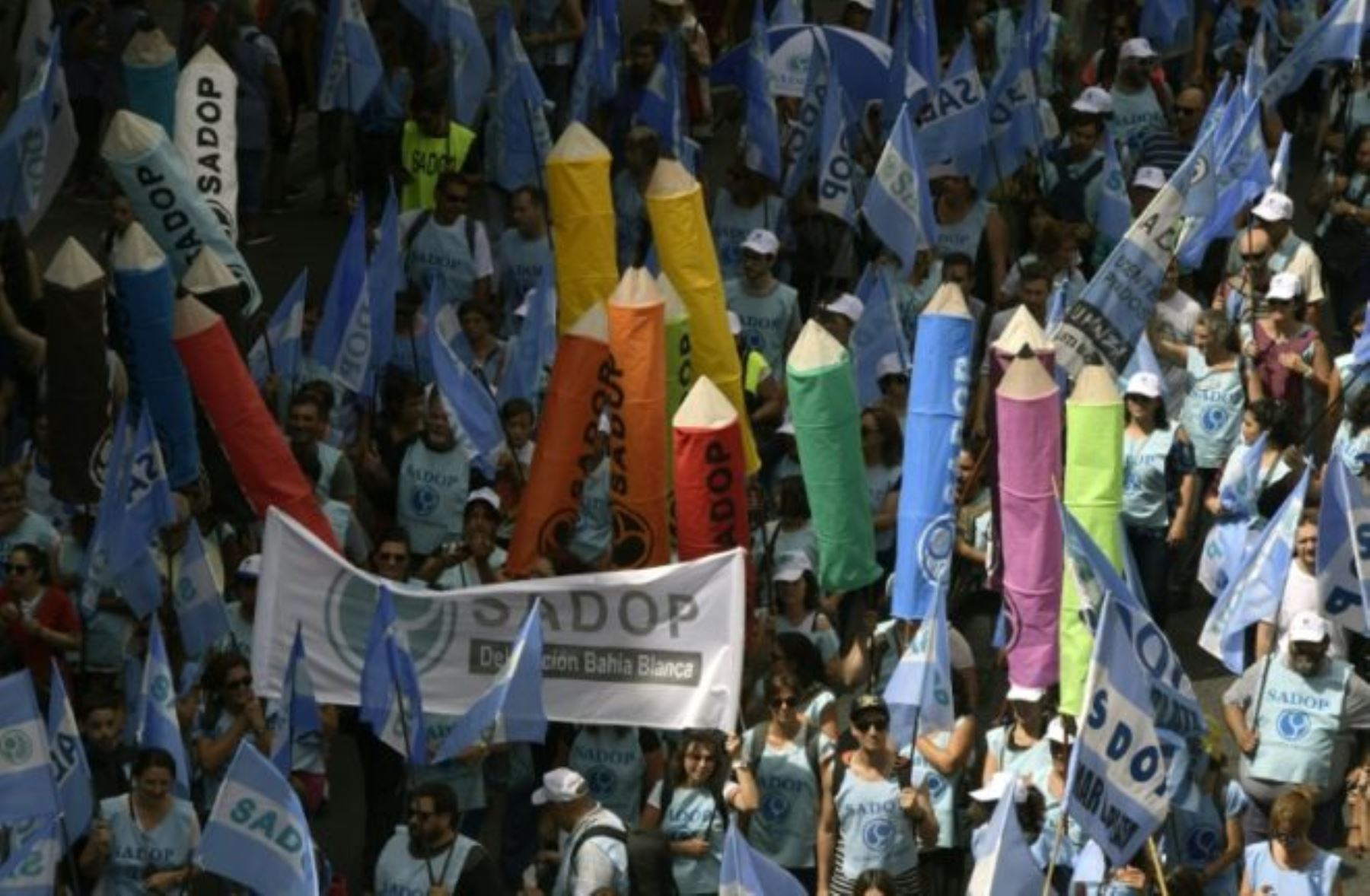 Huelga de maestros en Argentina. Foto: AFP