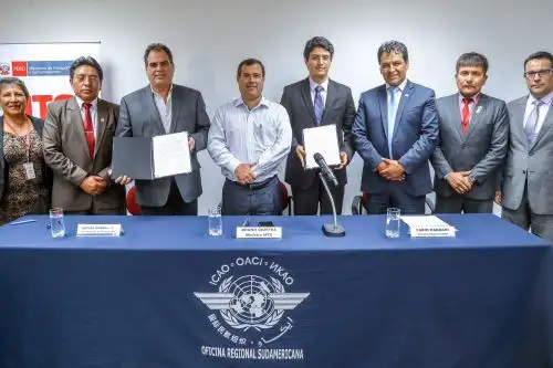 La OACI dará asesoría técnica al MTC para ejecución de nuevo aeropuerto internacional de Chinchero, gracias a convenio suscrito hoy. Foto: MTC.