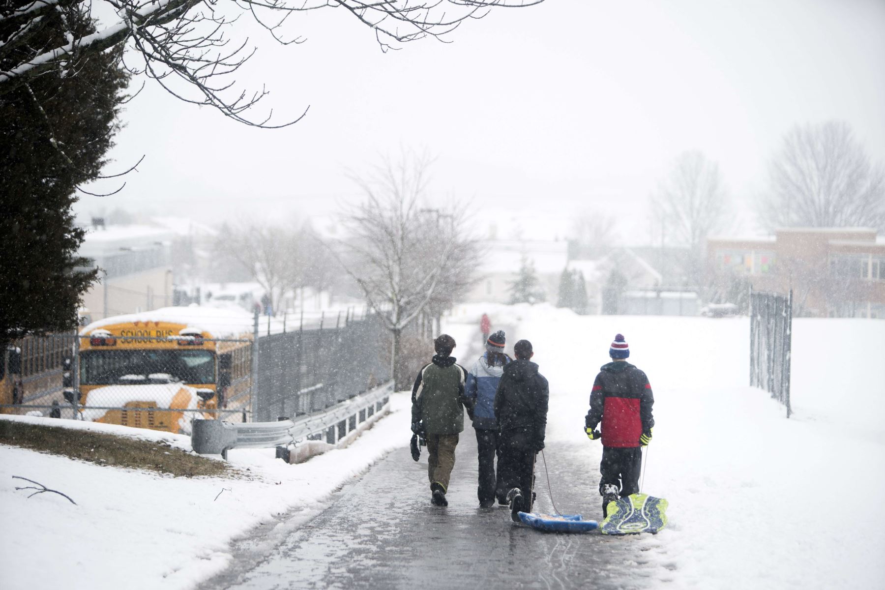 Tormenta de nieve en Pensilvania. Foto: AFP.