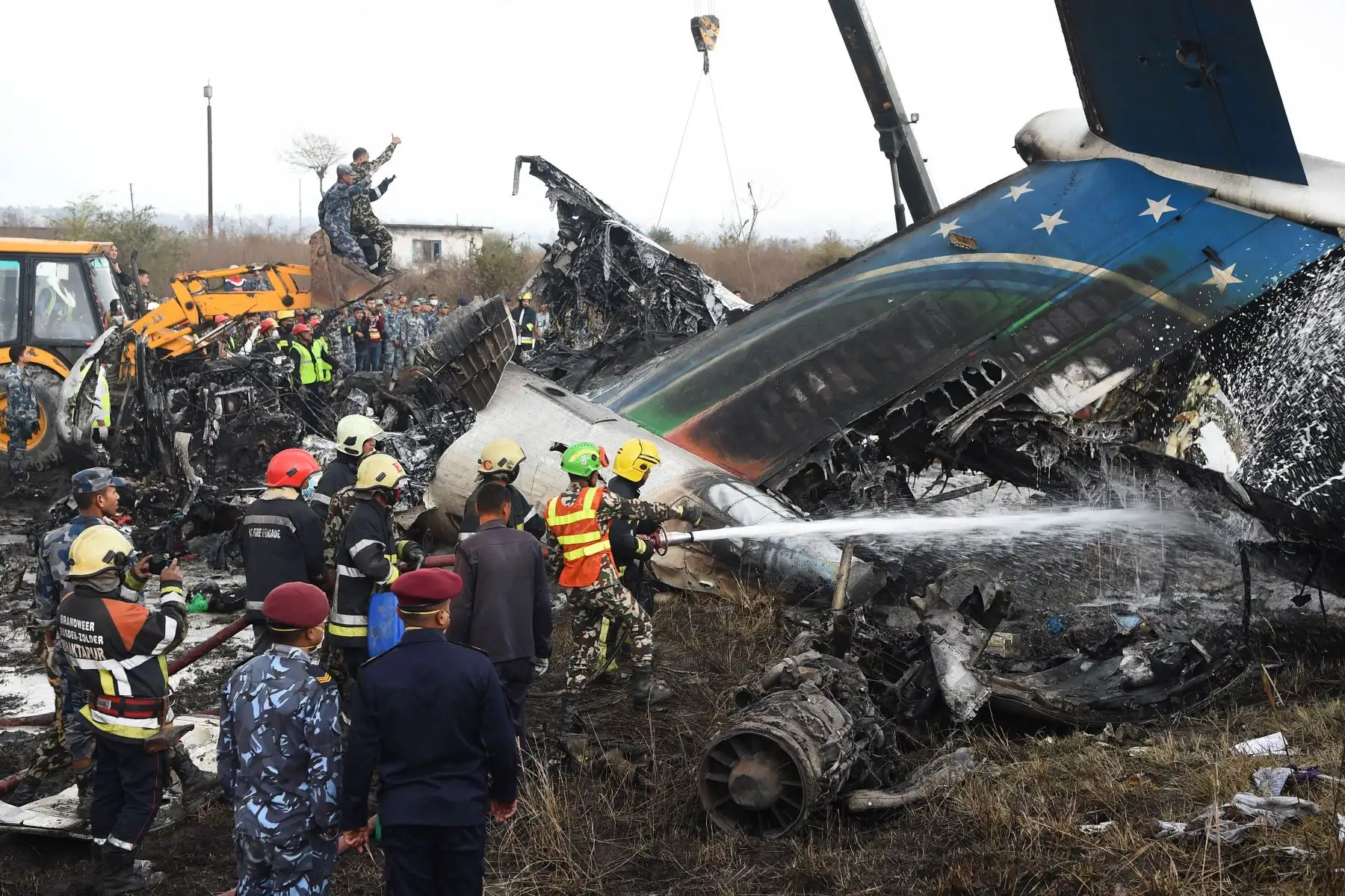 40 muertos y 23 heridos en avión que se estrelló en Nepal. Foto: AFP