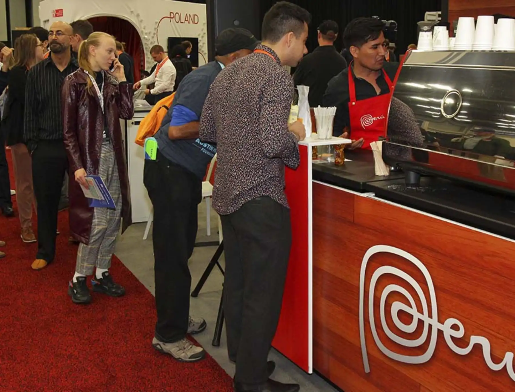 El café y chocolate peruano también tiene un espacio en el stand de la Marca Perú en el festival SXSW. Foto: Promperú