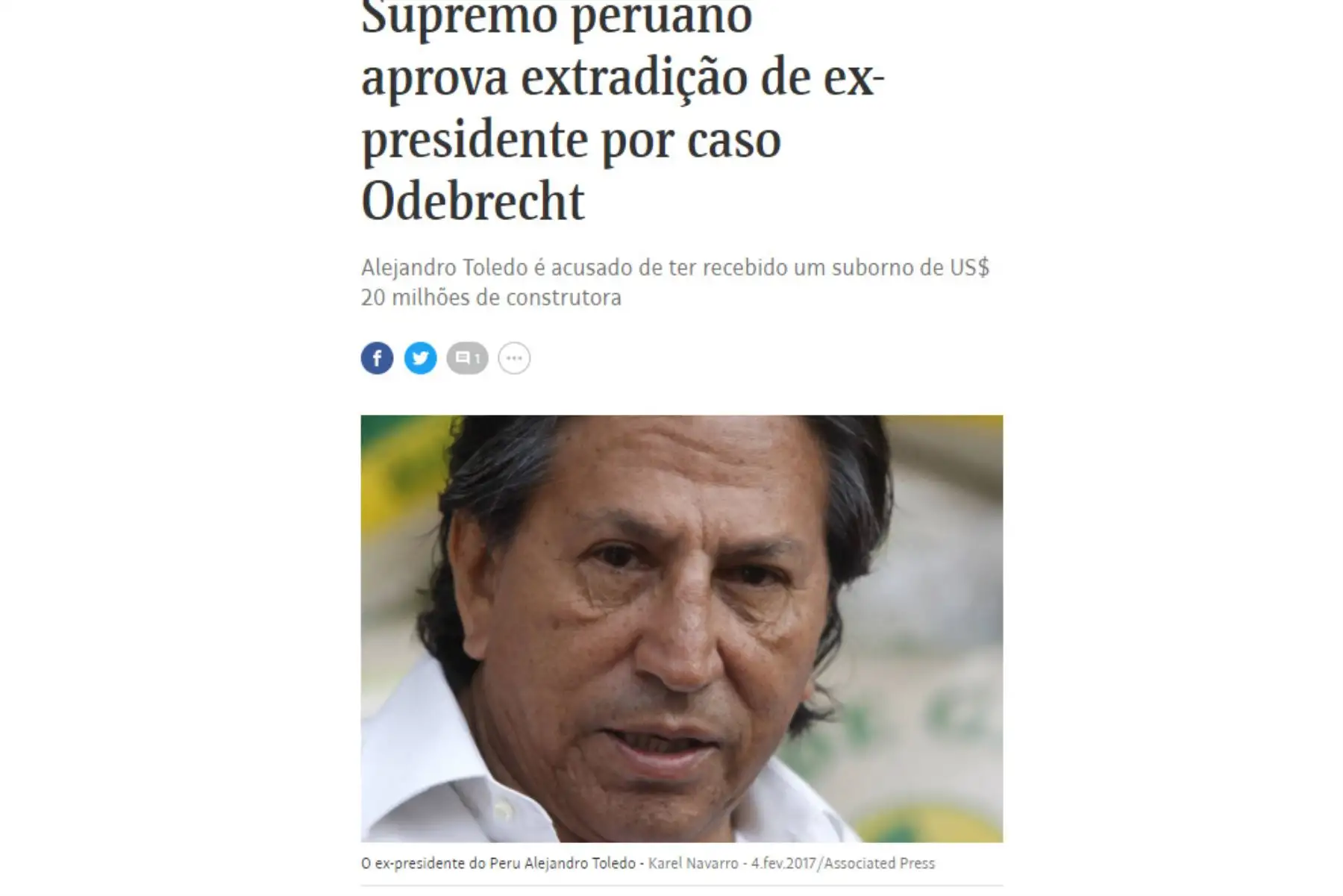 Prensa Internacional informa sobre aprobación de extradición del expresidente Alejandro Toledo. Foto: Captura.