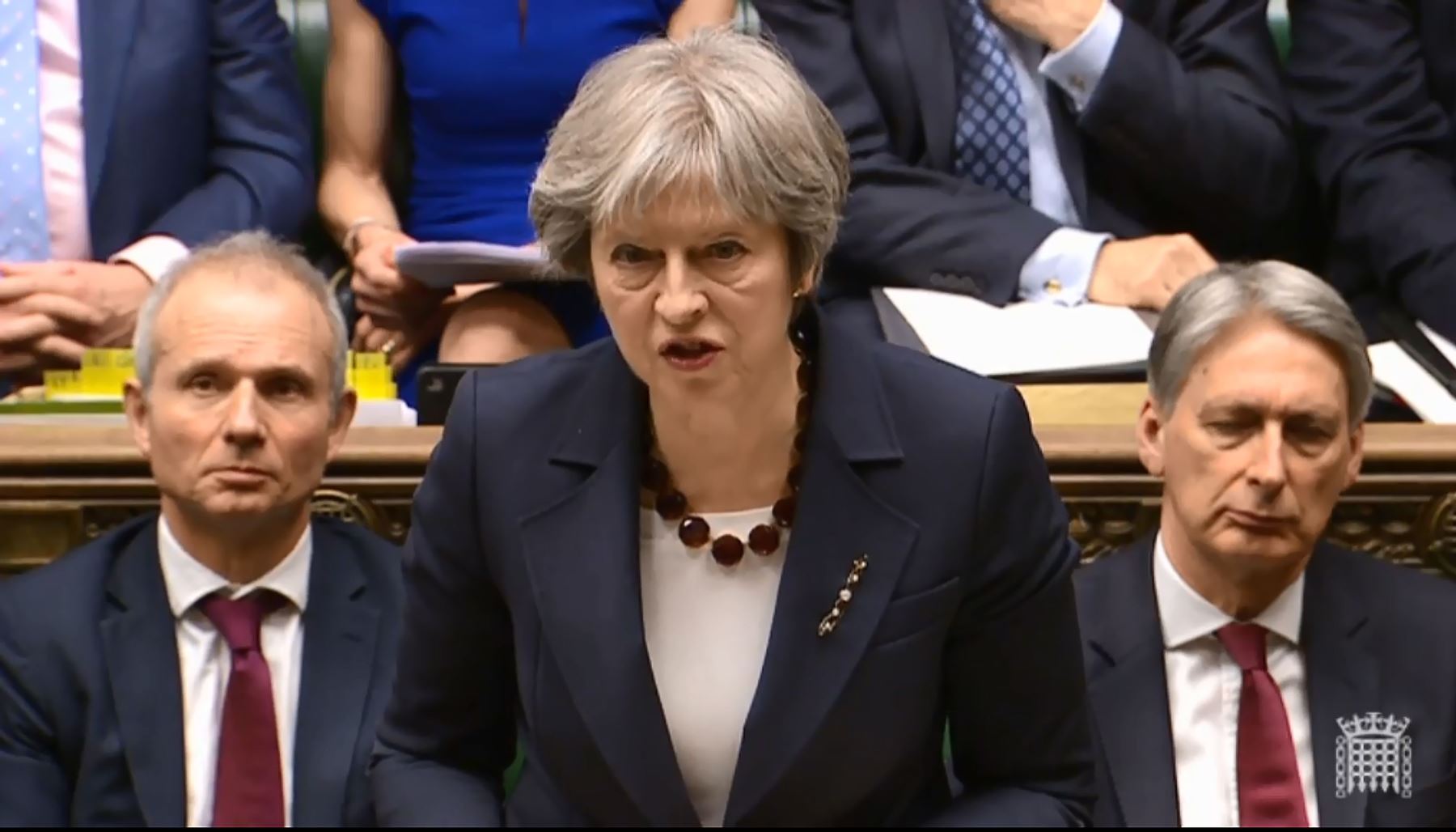Theresa May en el Parlamento. Foto: AFP