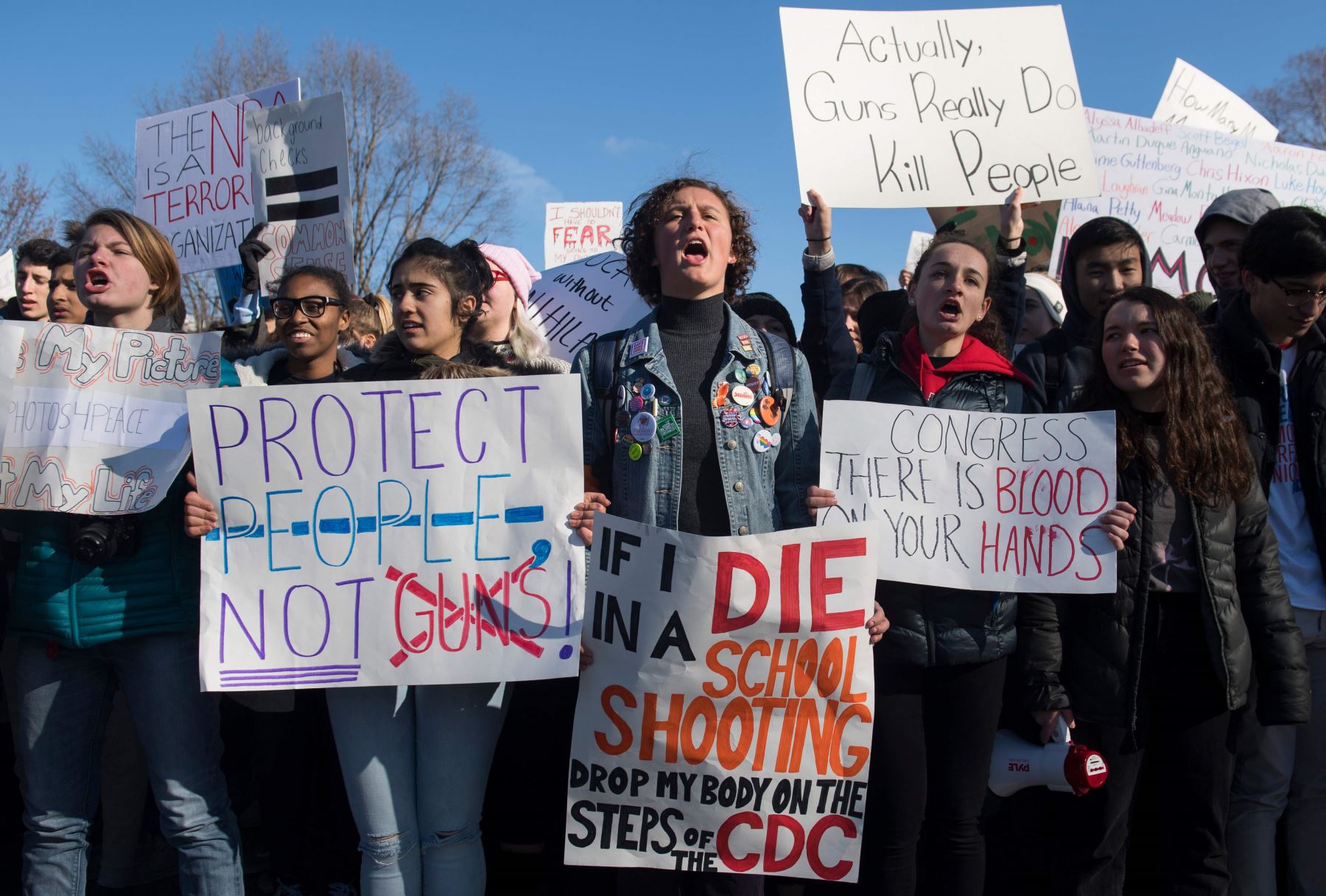 Estudiantes protestan en Washington. Foto: AFP