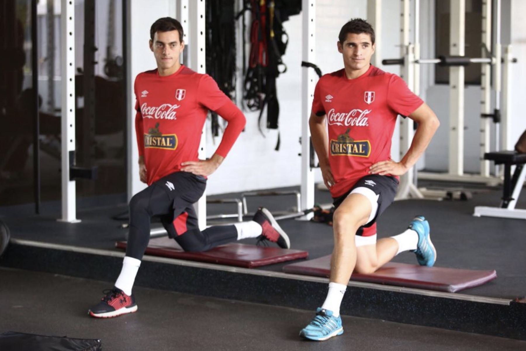Aldo Corzo y Alejandro Duarte, entrenan con la selección peruana.Foto:ANDINA/Twiter FPF