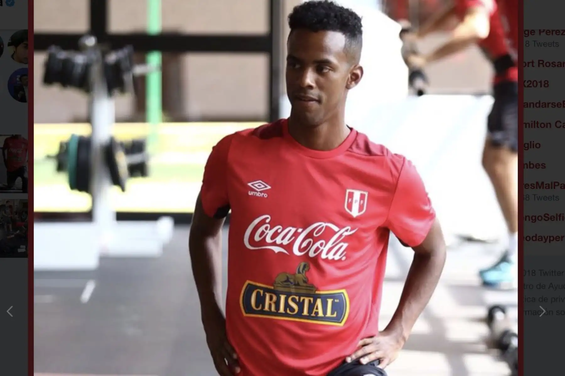 Nilson Loyola, durante el entrenamientos de la selección peruana. Foto:ANDINA/Twiter FPF