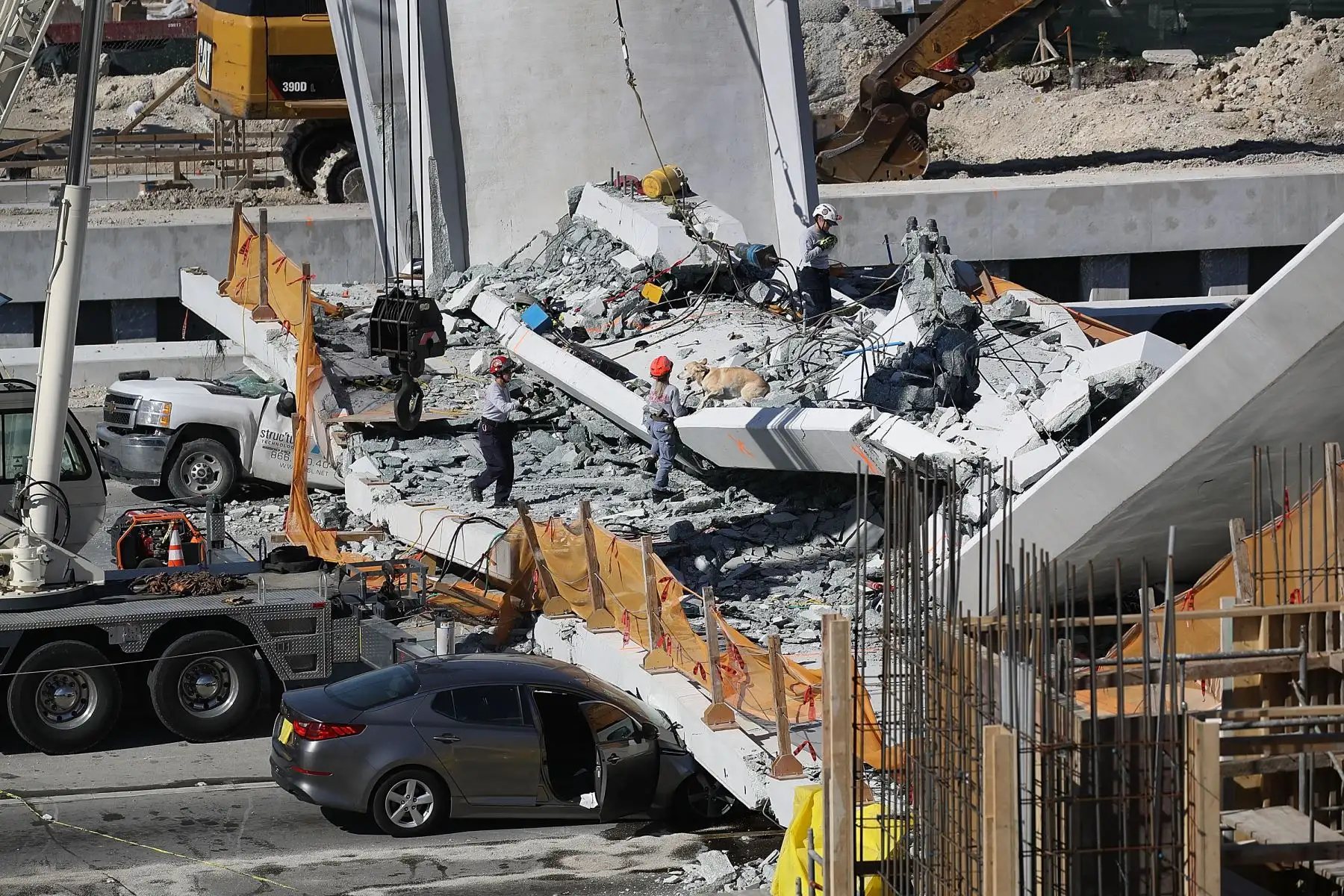Puente peatonal se en Miami, Florida. Foto: AFP