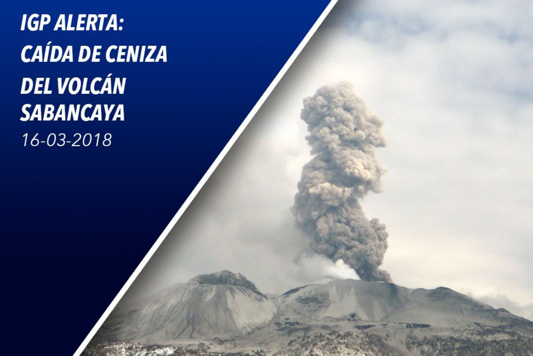 Volcán Sabancaya expulsó hoy cenizas y afectará a varios poblados de Arequipa. ANDINA/Difusión