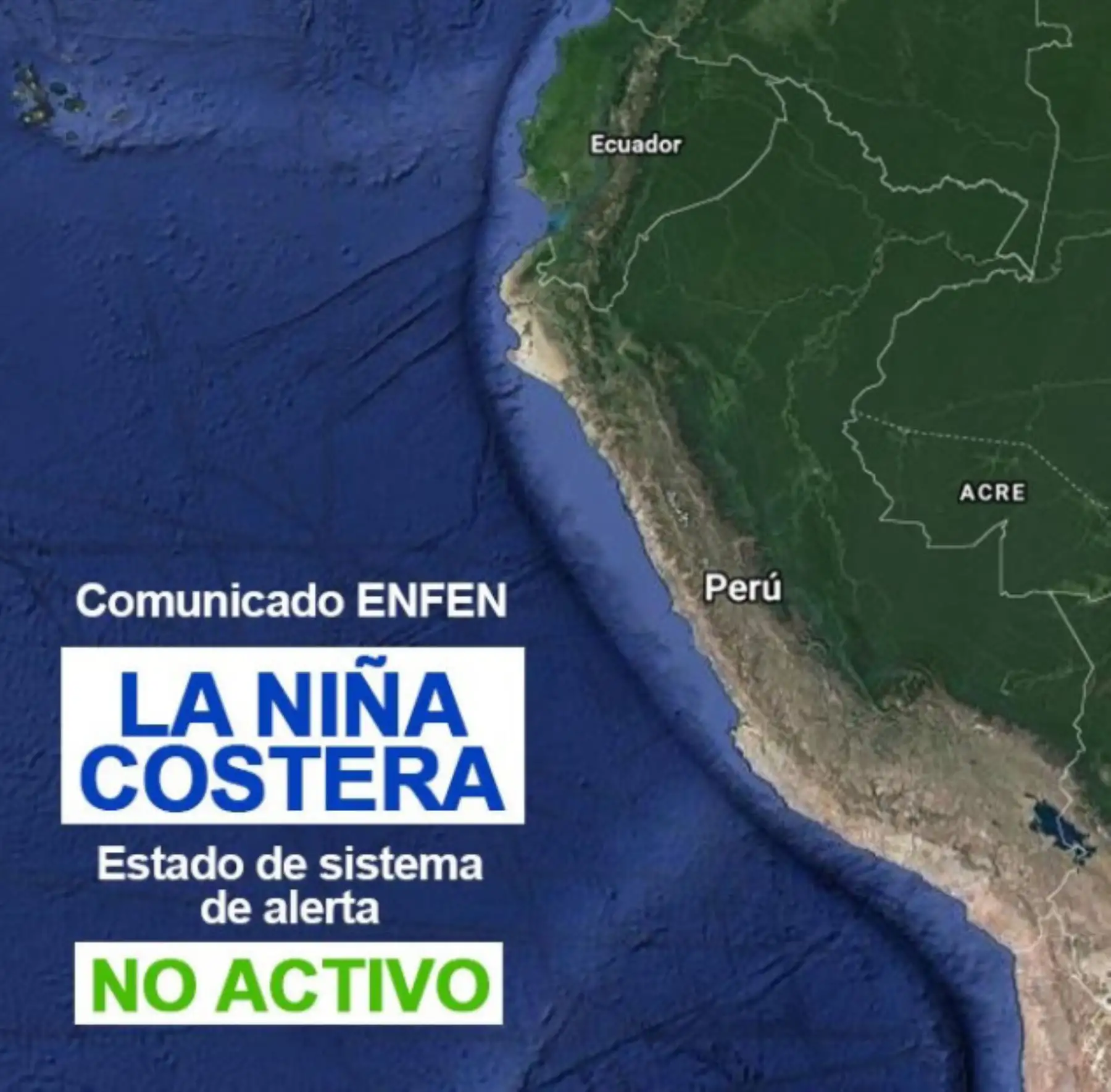La Comisión Multisectorial encargada del Estudio Nacional del Fenómeno El Niño (ENFEN) prevé la declinación del evento La Niña Costera y la normalización de la Temperatura Superficial del Mar (TSM) en la región norte del país en lo que resta del verano, por lo que las lluvias normales a superiores en las regiones andina y amazónica podrían continuar. ANDINA/Difusión