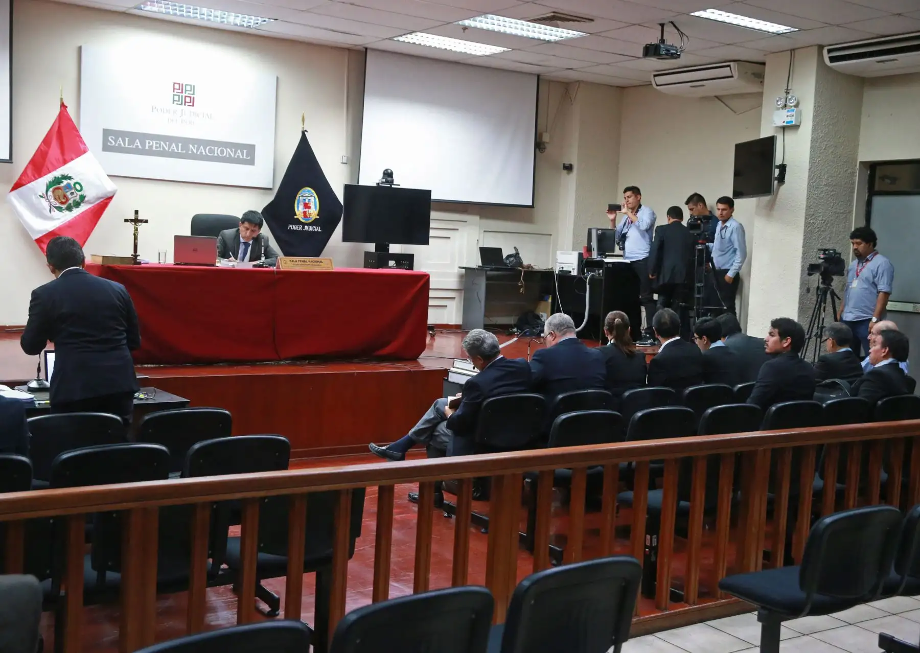 Audiencia por impedimento de salida del país de Jaime Yoshiyama, Ricardo Briceño y Augusto Bedoya, en el Primer Juzgado de Investigación Preparatoria de la Sala Penal Nacional. Foto: ANDINA/Vidal Tarqui
