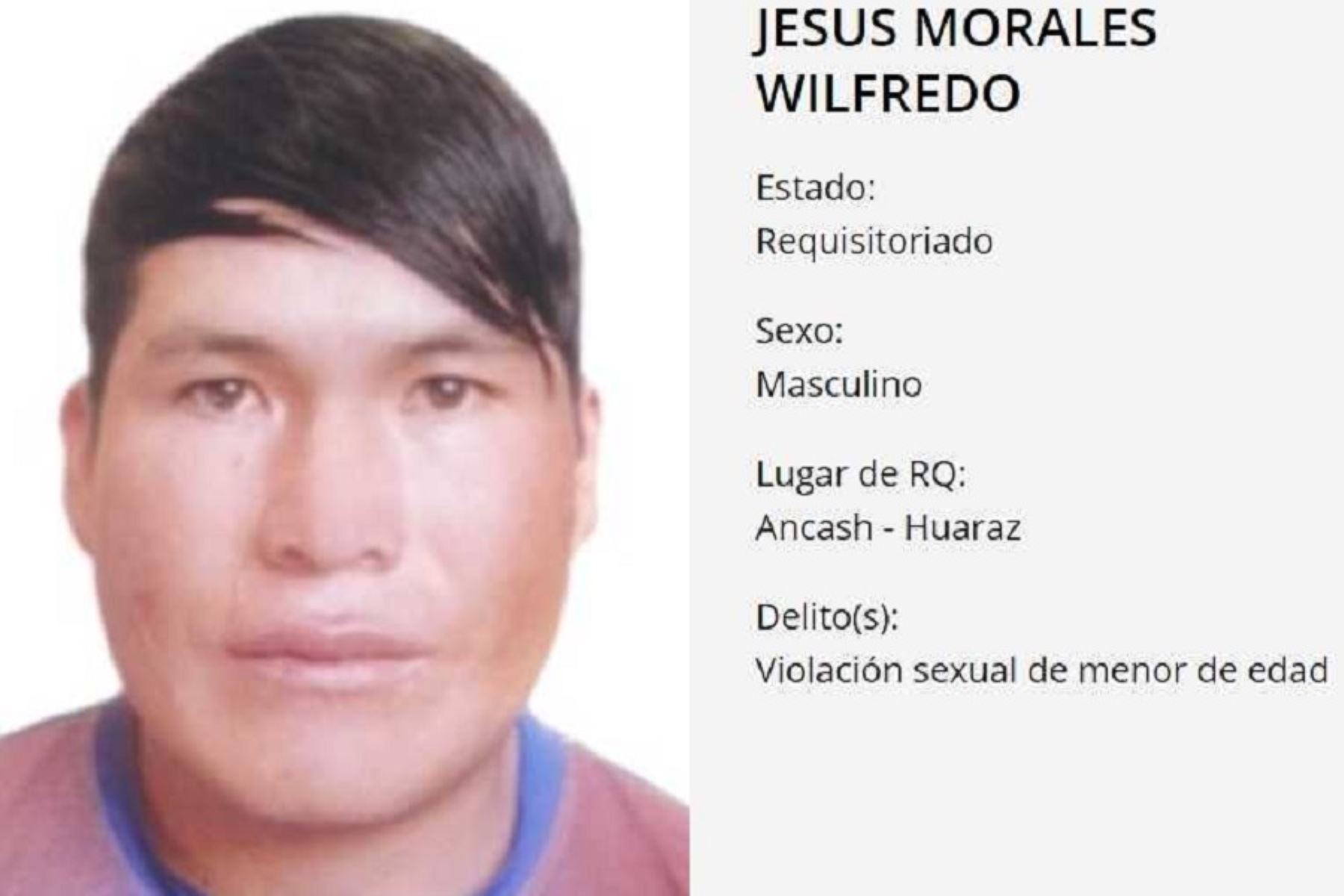 El detenido, acusado de violación sexual en agravio,de un menor, fugó cuando  era trasladado desde la ciudad de Chiclayo hasta Lima.