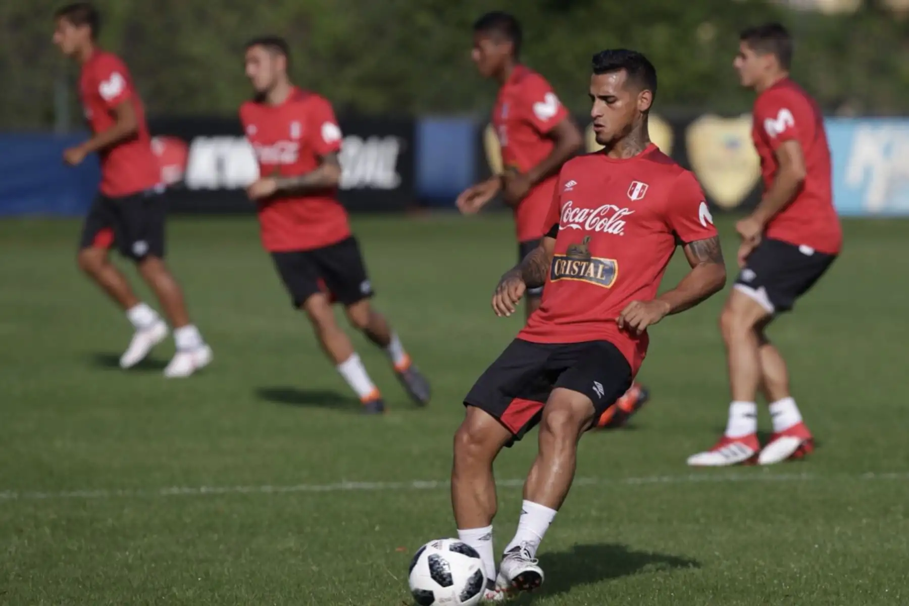 La selección peruana realizó su segundo entrenamiento en Fort Lauderdale, Miami, bajo las órdenes del técnico Ricardo Gareca. Foto: ANDINA/Twiter FPF.