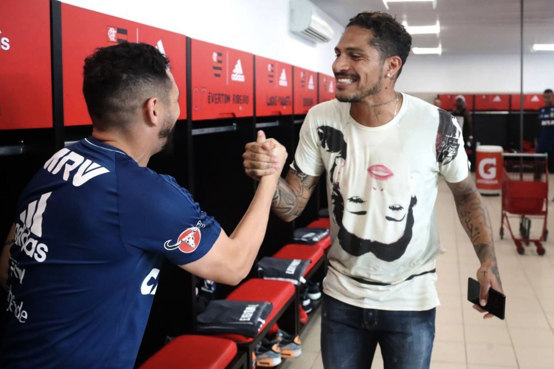 Paolo Guerrero se reintegró a los entrenamientos del Flamengo .Foto:ANDINA/Twiter Flamengo