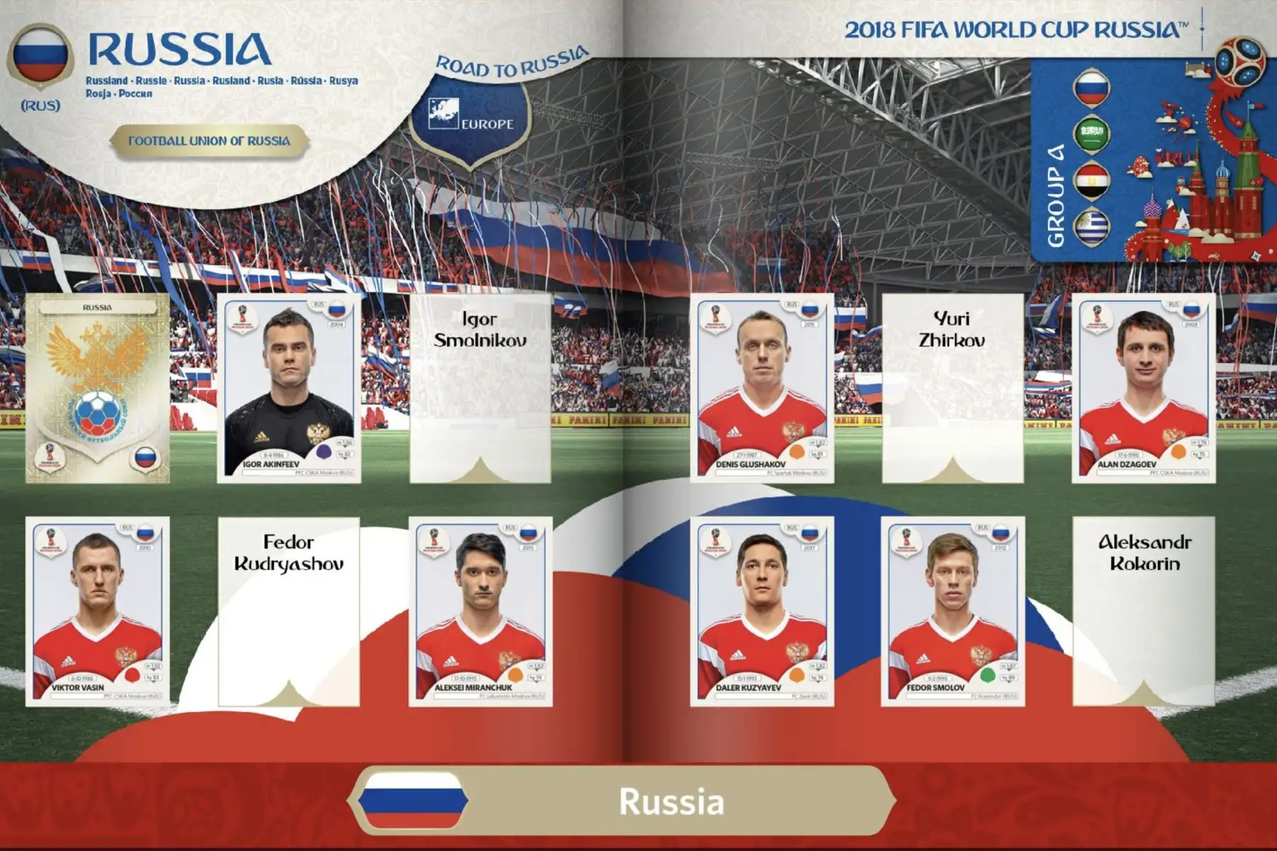 Jugadores de la selección peruana  se entretienen con el álbum de figuritas Panini del Mundial de Rusia 2018. Foto: ANDINA/Twitter-FPF.