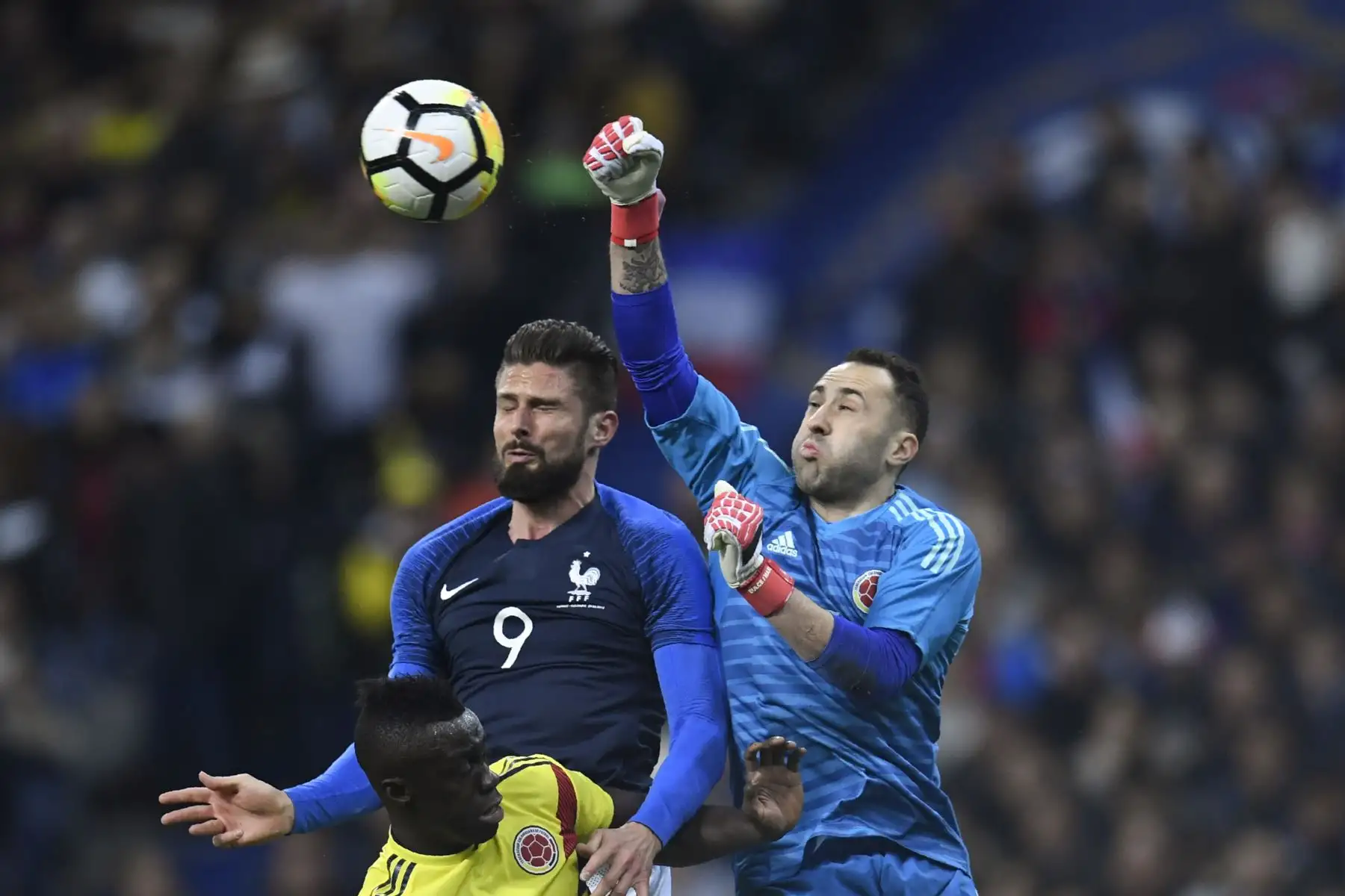 Colombia gana 3 a 2 a Francia. Foto: AFP